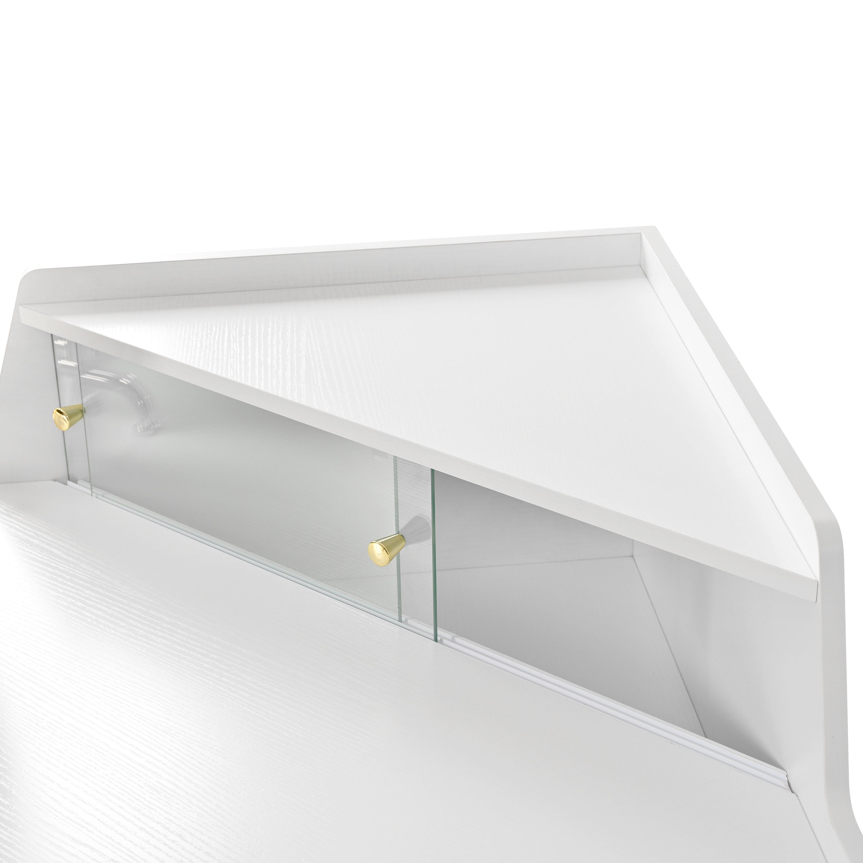 Modern Corner Vanity Set with Mirror and Stool