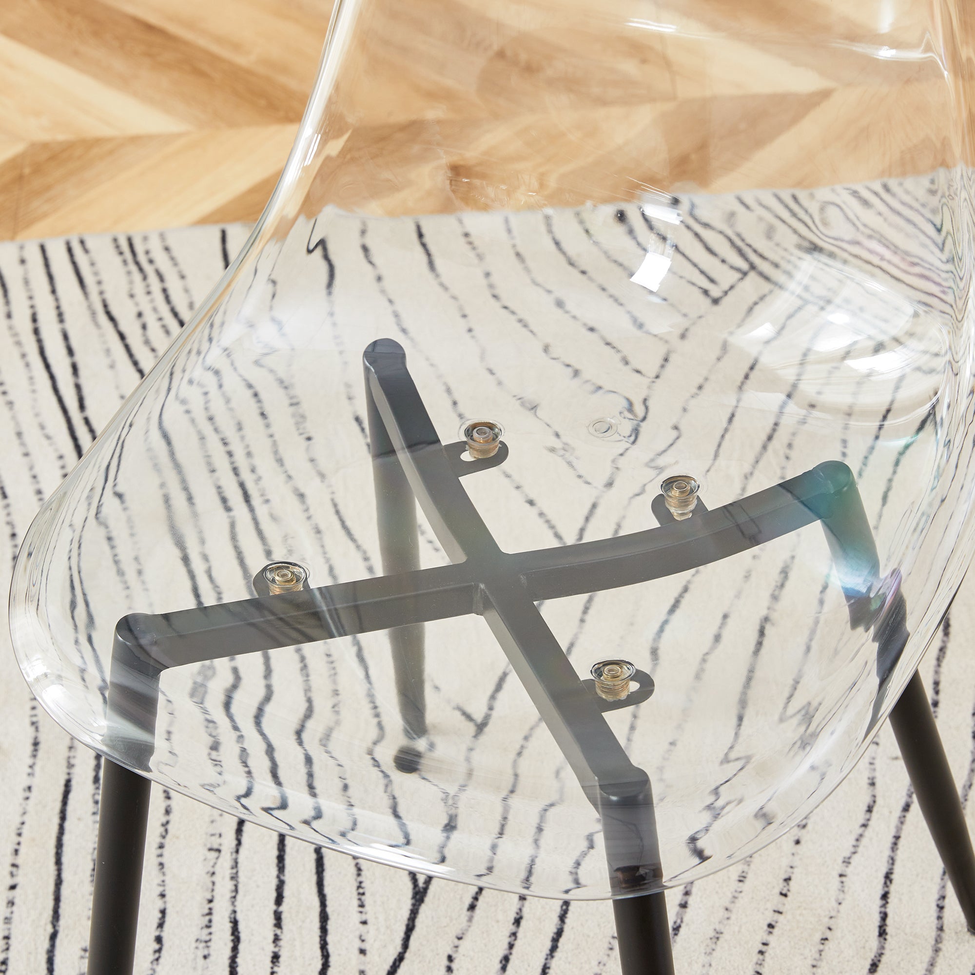 Modern Minimalist Transparent Metal Dining Chairs