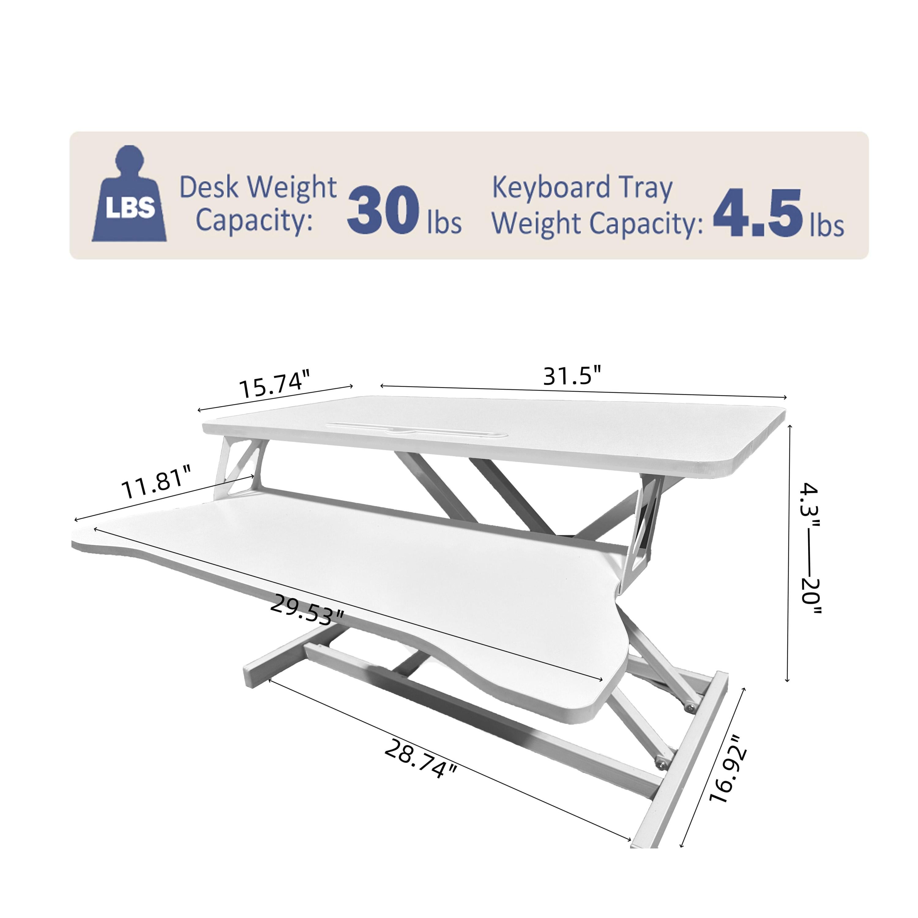32 Inch Desk Converter Height Adjustable Sit to Stand Rise