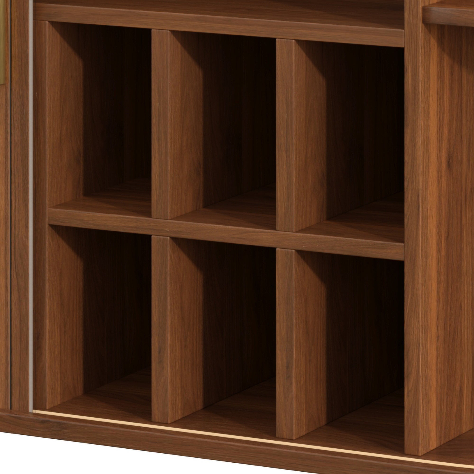 39" Fluted Liquor and Coffee Bar Cabinet with Wine Racks Glass Holders Storage