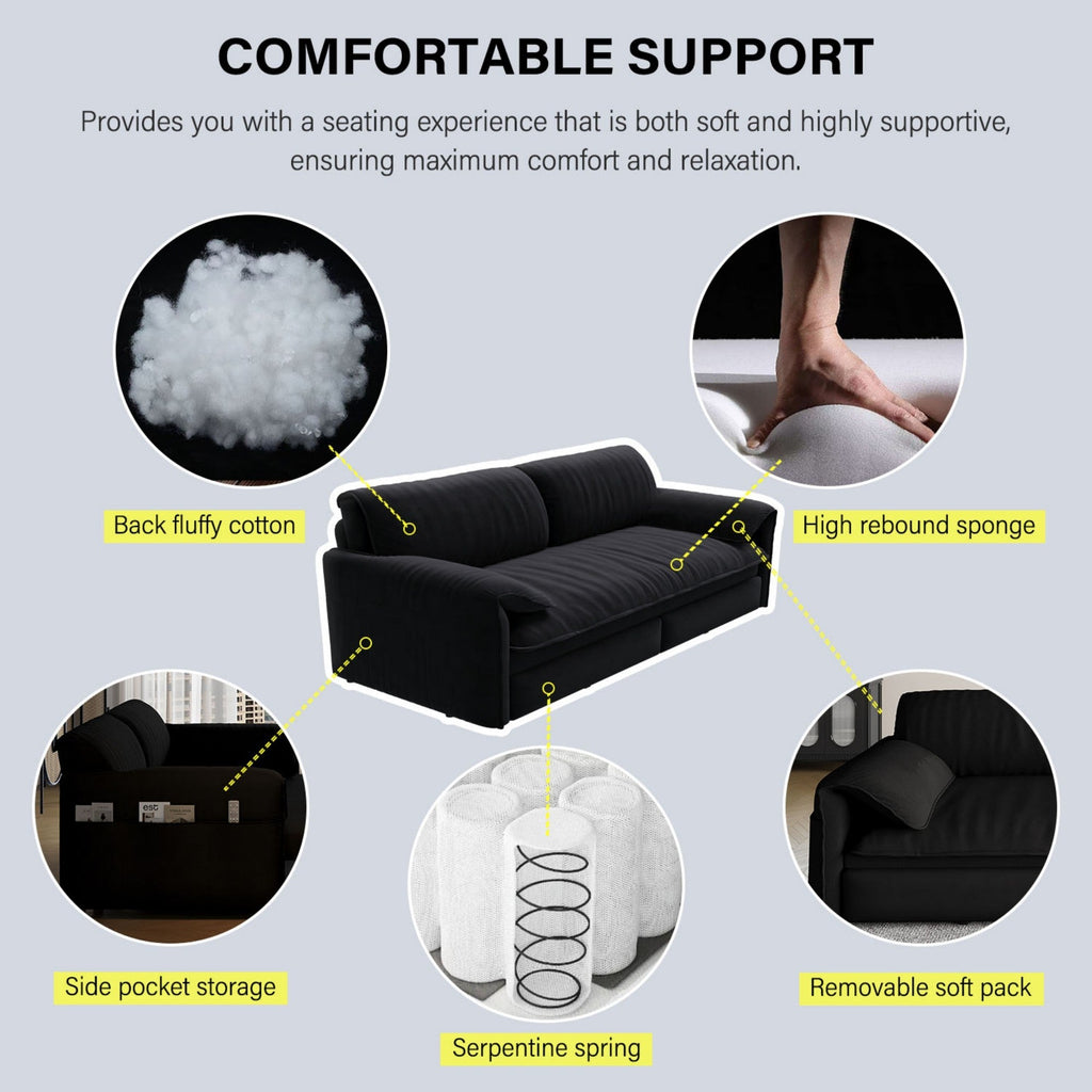 3-in-1 Convertible Sleeper Sofa with Side Storage