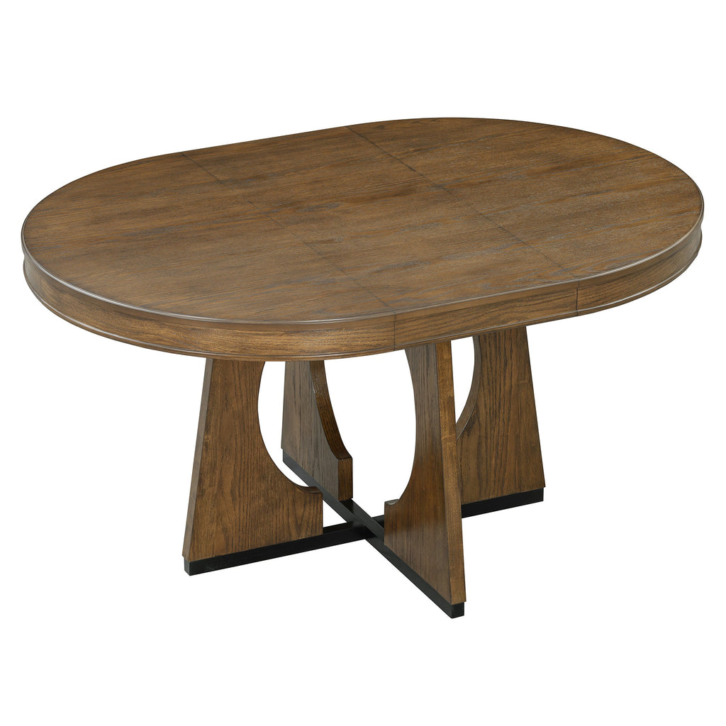 5-Piece Retro Extendable Dining Table Set with 16" Removable Leaf