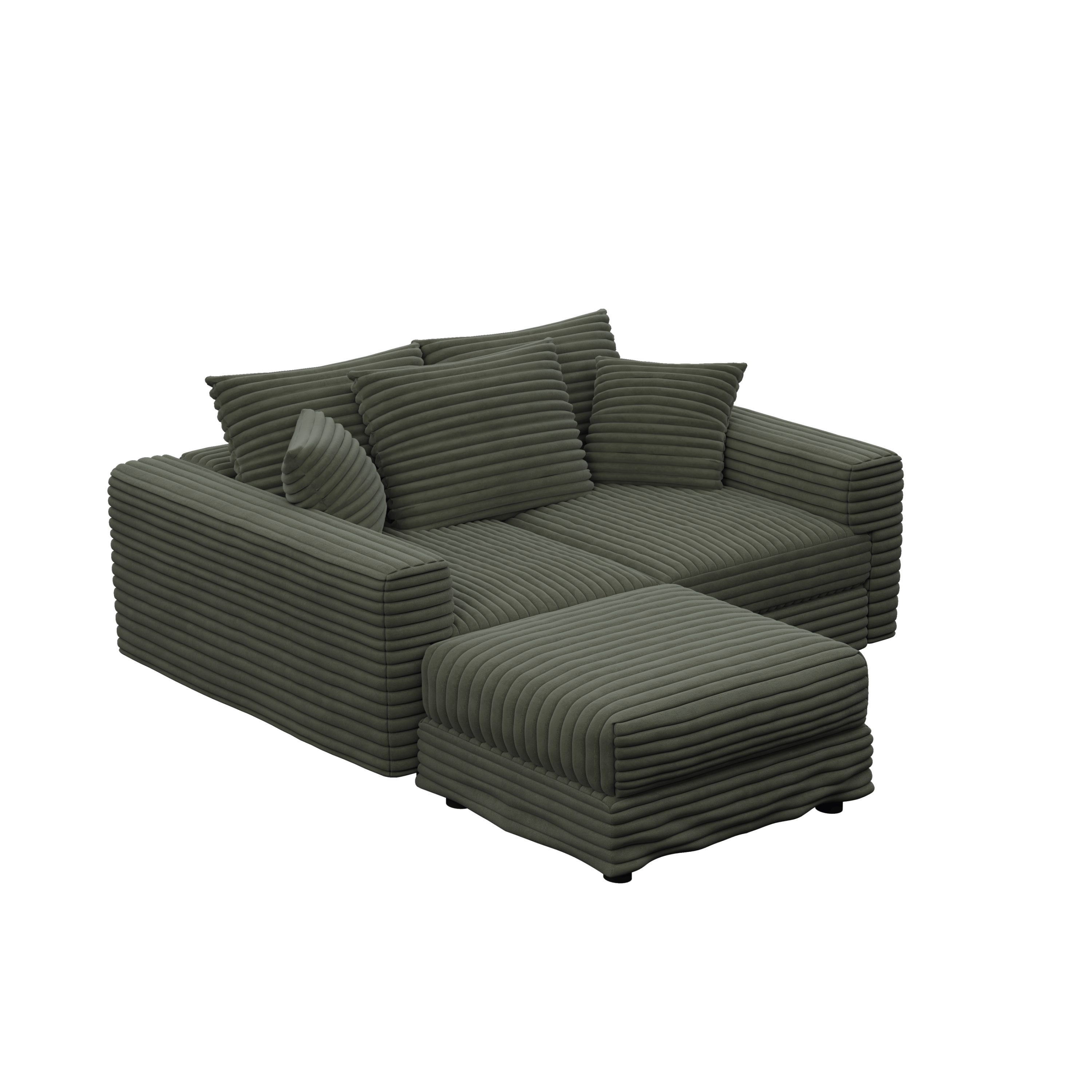 82.7' Modern Comfy Cloud Couch Sofa with Soft Pillows + Ottomans Option