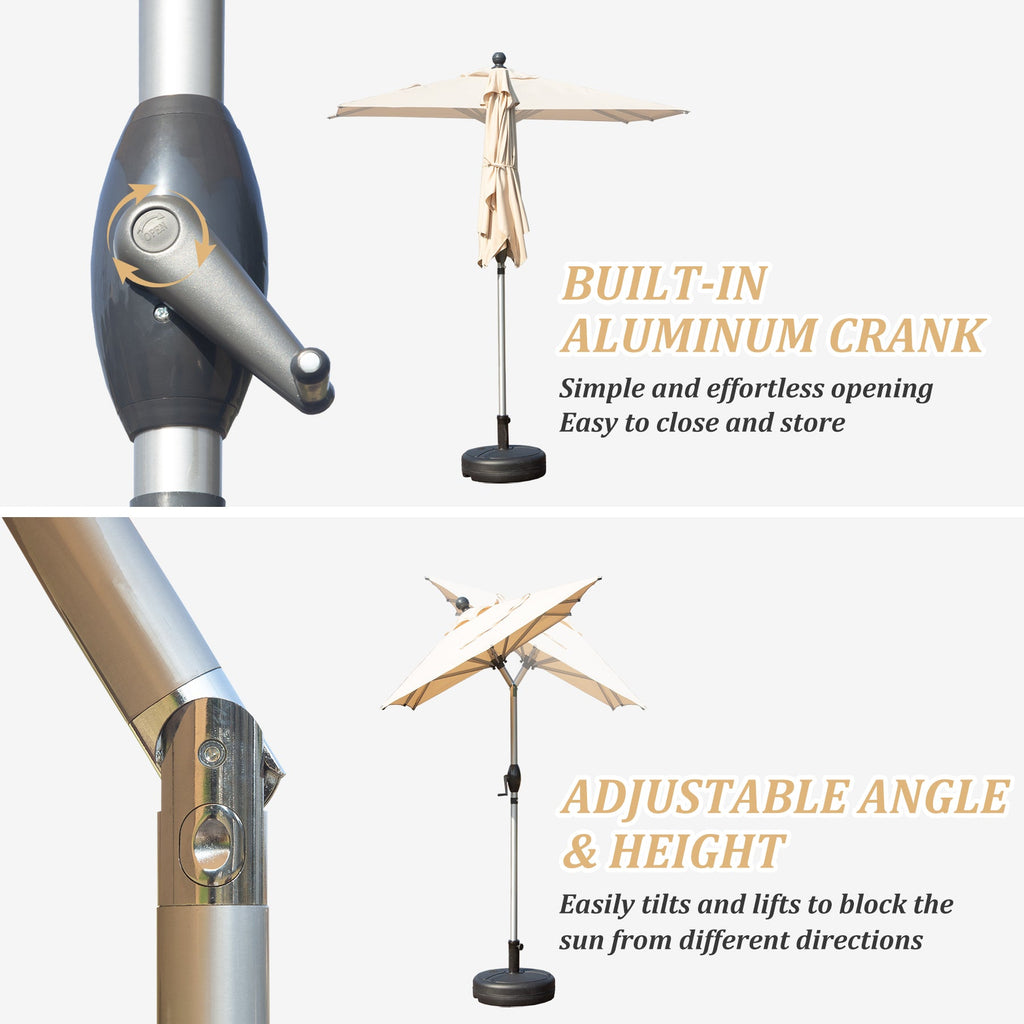 10ft Rectangle Patio Umbrella with Crank Lift and Tilt Function (Base Not Included)