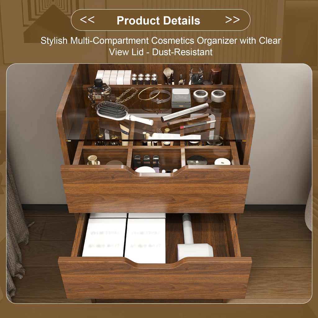 18.9'L 3-in-1 Vanity Desk with Lighted Mirror & Stool