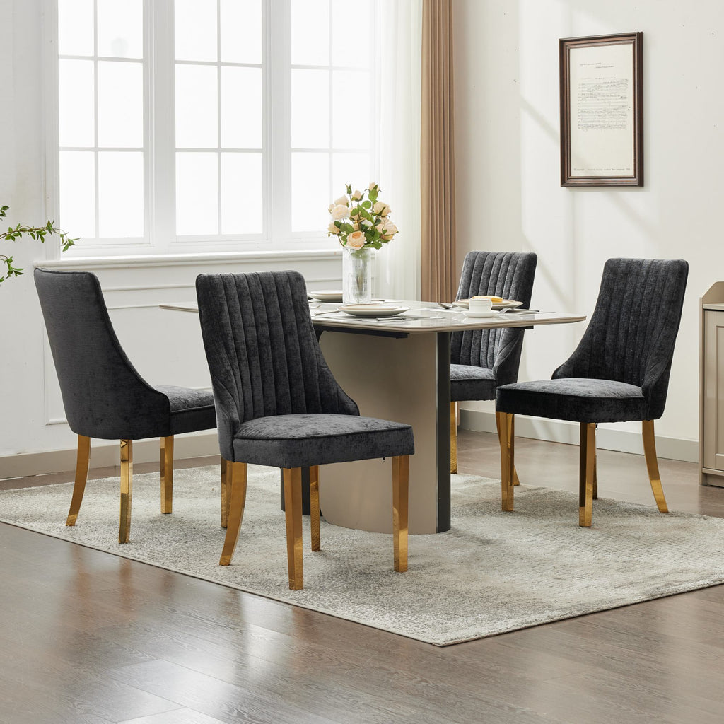 Rayon Cloth Flocking Chenille Dining Chairs (Set of 2 )