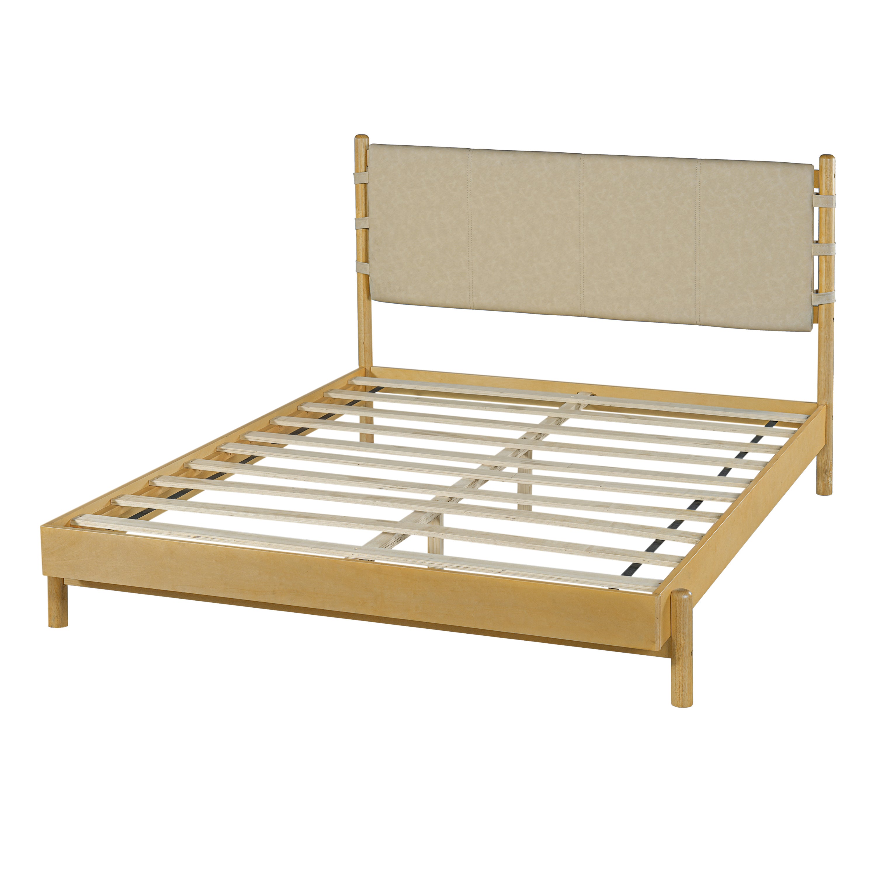 Modern Queen Bed Frame Set with 2 Nightstands