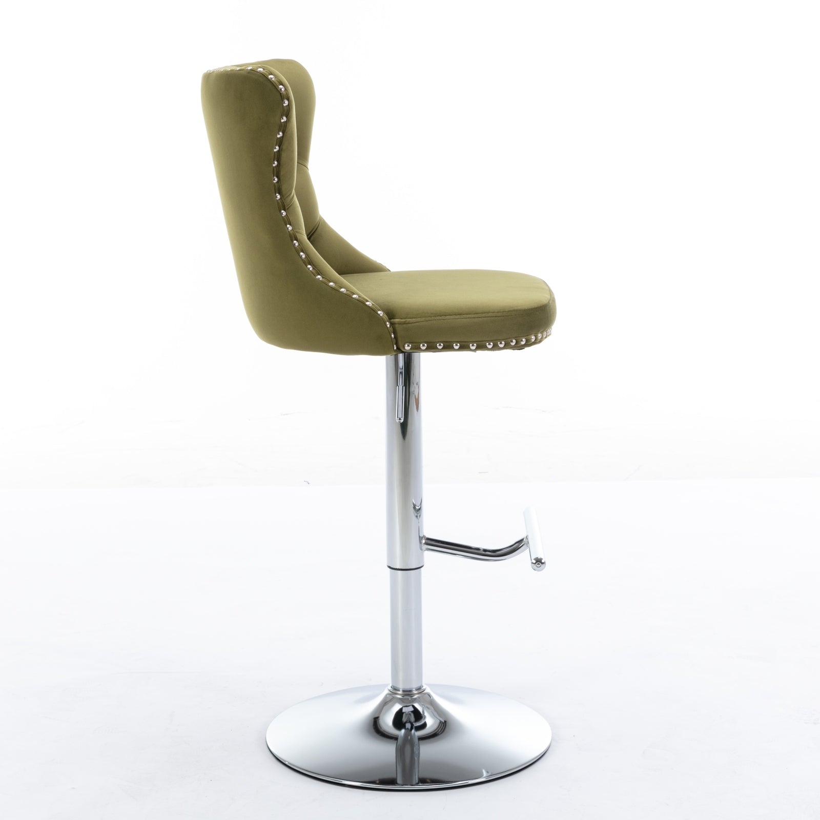 25-33 Inch Modern Velvet Swivel Barstools (Set of 2)