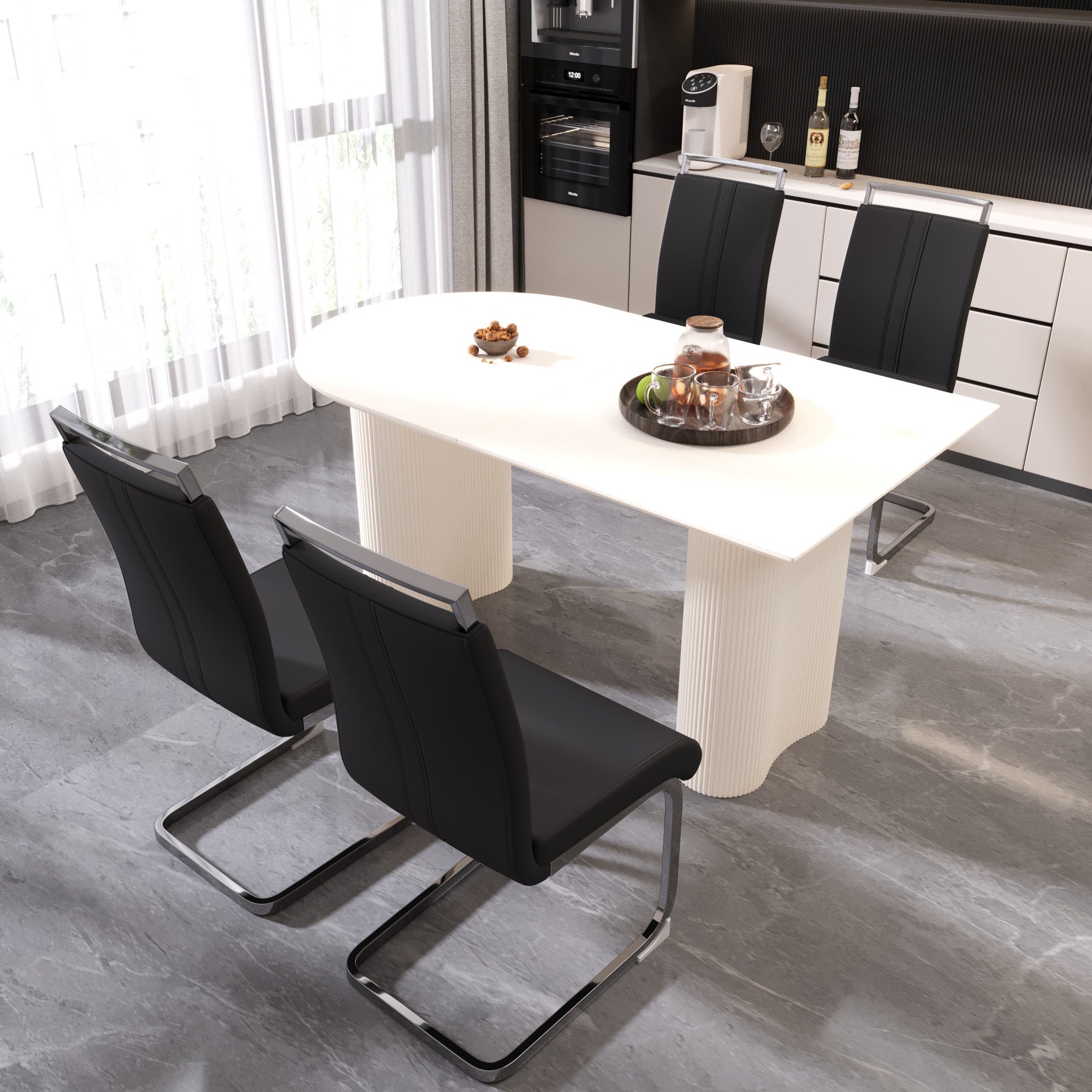 63 ' Medieval Modern MDF Dining Room Set