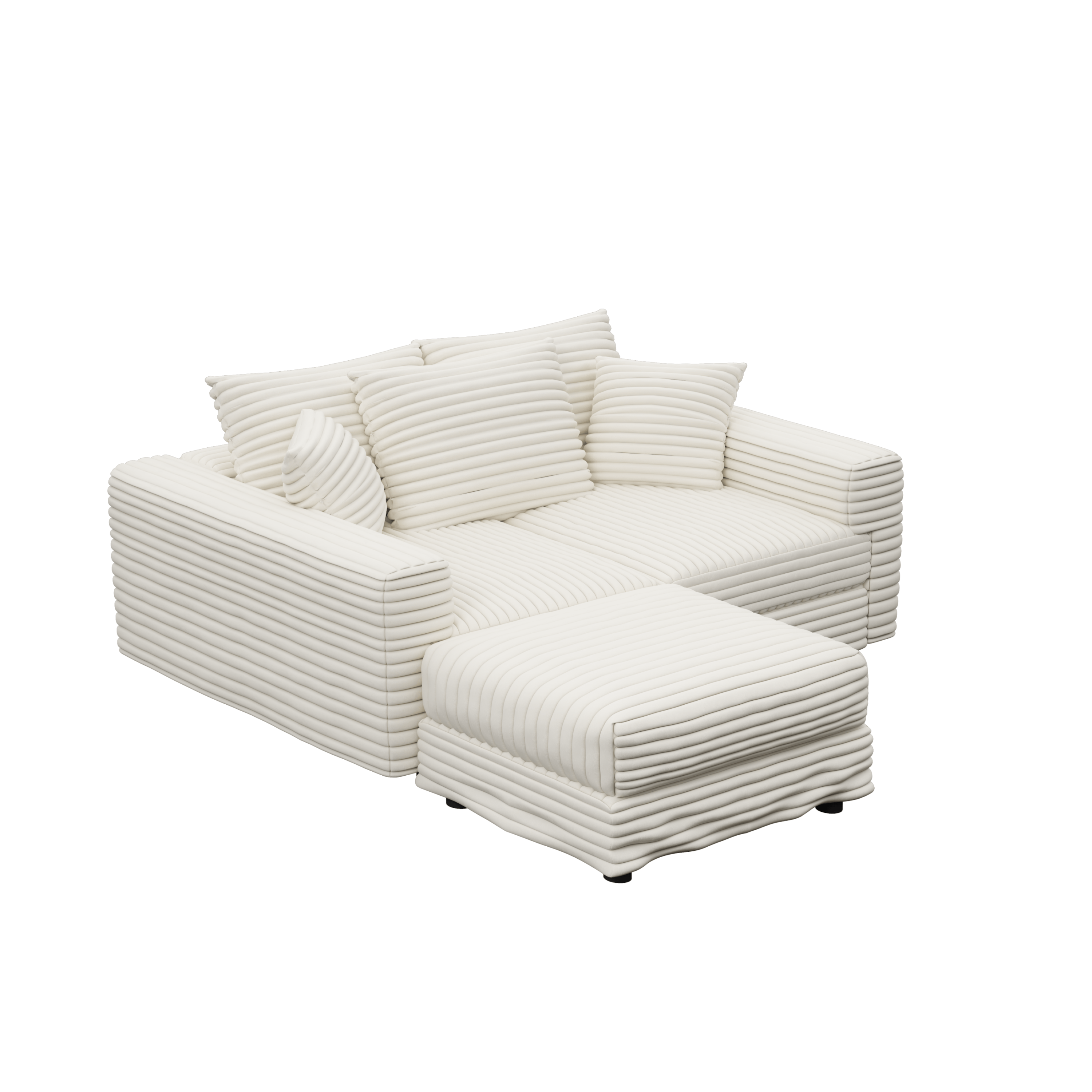 82.7' Modern Comfy Cloud Couch Sofa with Soft Pillows + Ottomans Option
