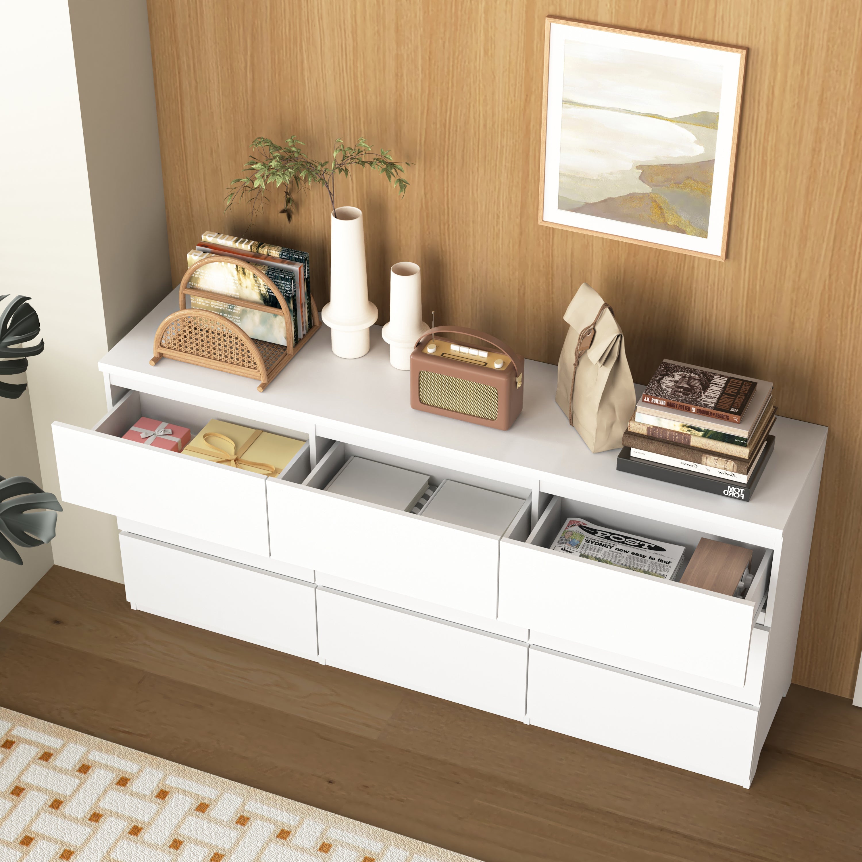 White 9 Drawer Cabinet for Bedroom