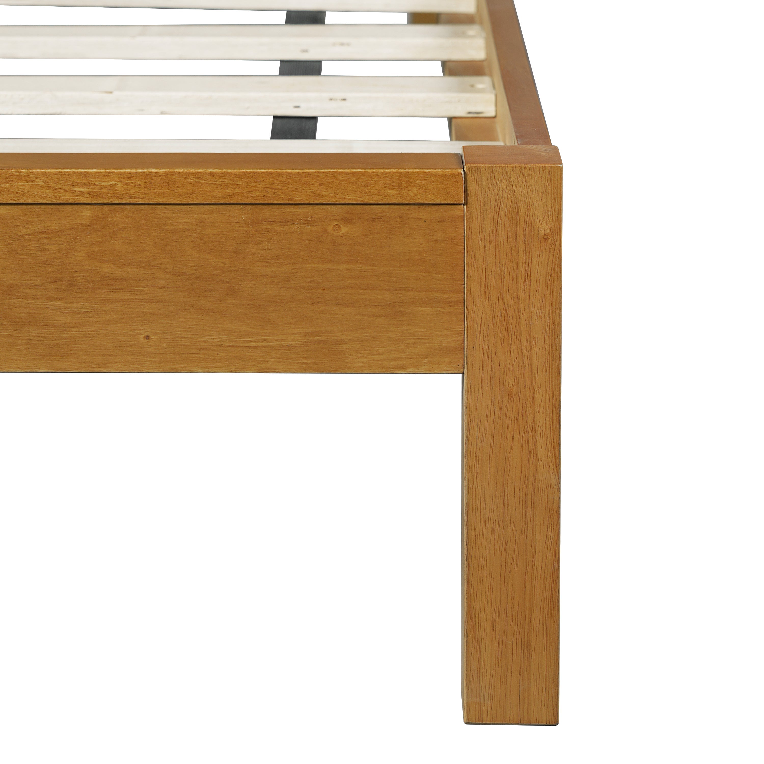 Mid Century Modern Bed With Natural Color Headboard