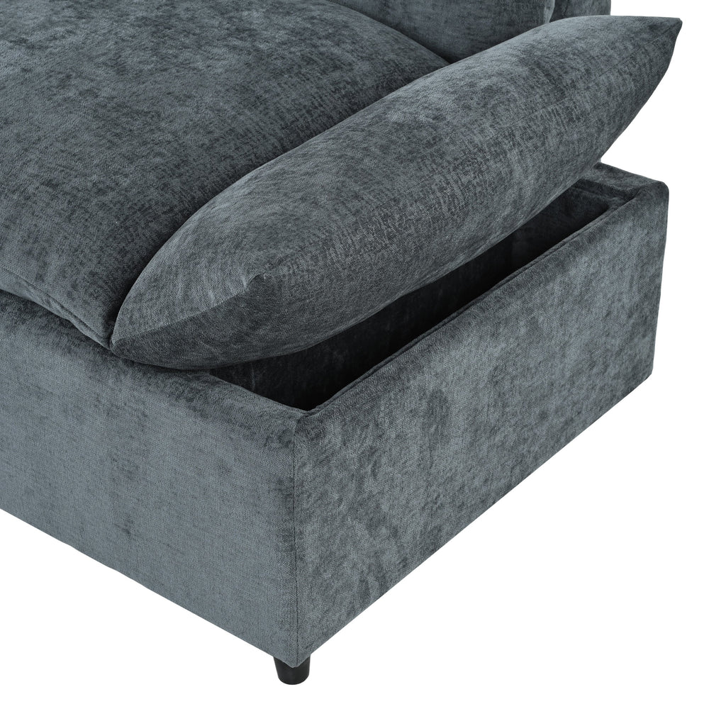 115.5' Modular Deep Gray Sectional Sofa