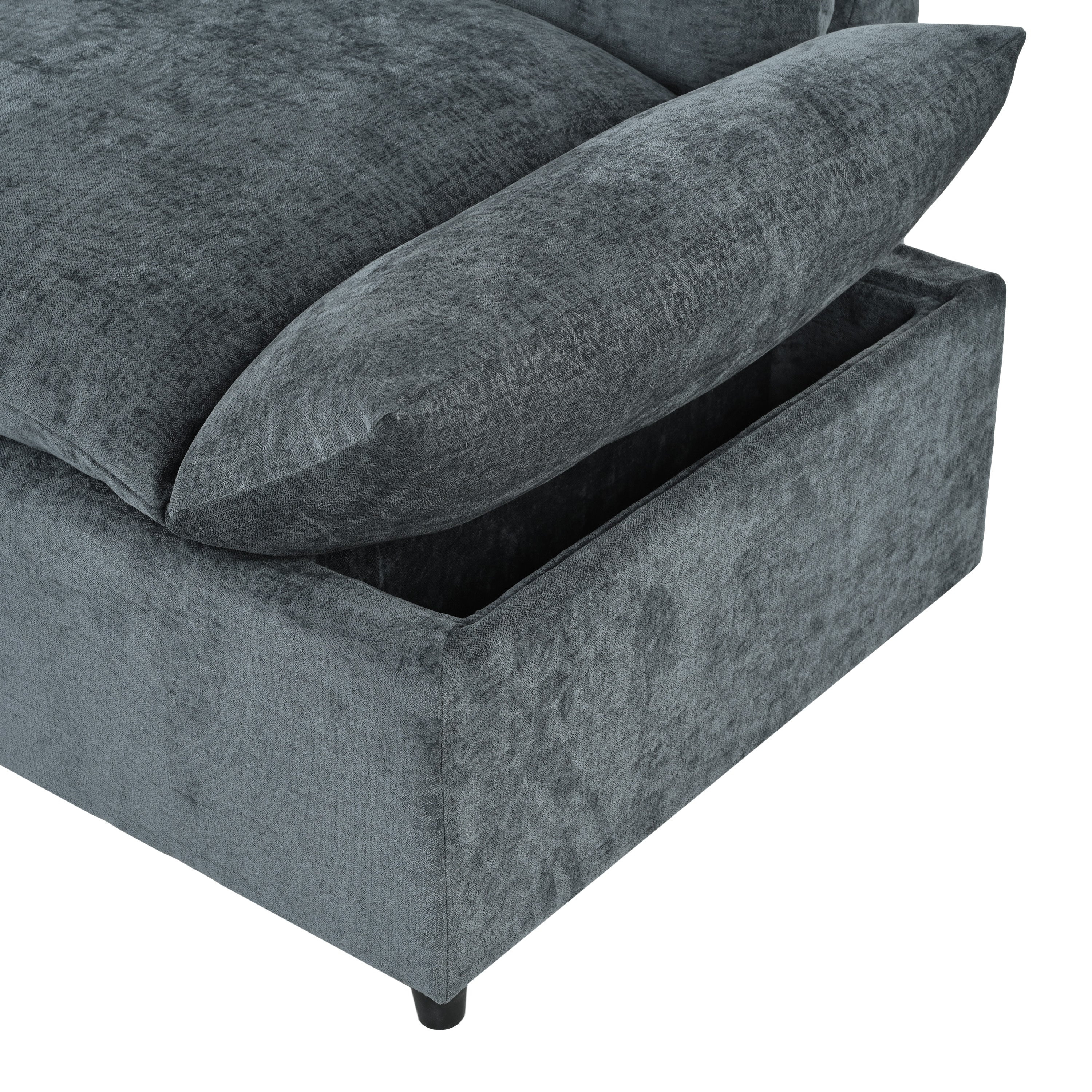 115.5' Modular Deep Gray Sectional Sofa