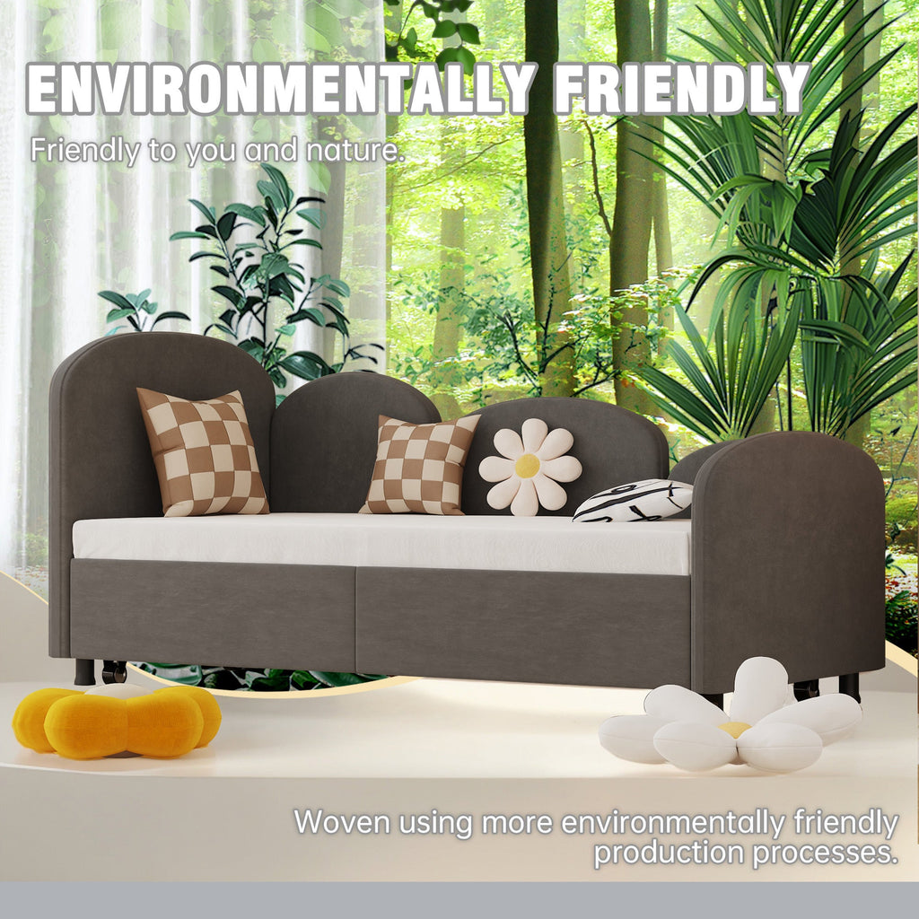 Modern Twin Size Velvet Upholstered Daybed