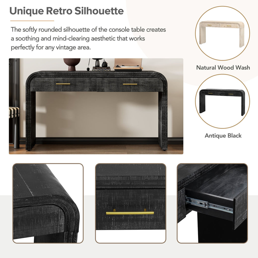 Unique Retro Silhouette Console Table with Open Style