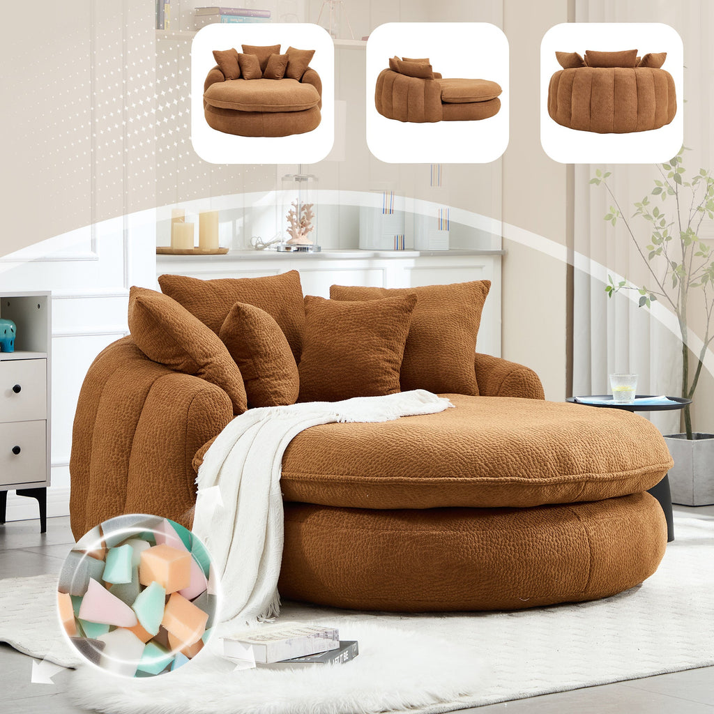 Oversized Oval Upholstered Bean Bag Sofa