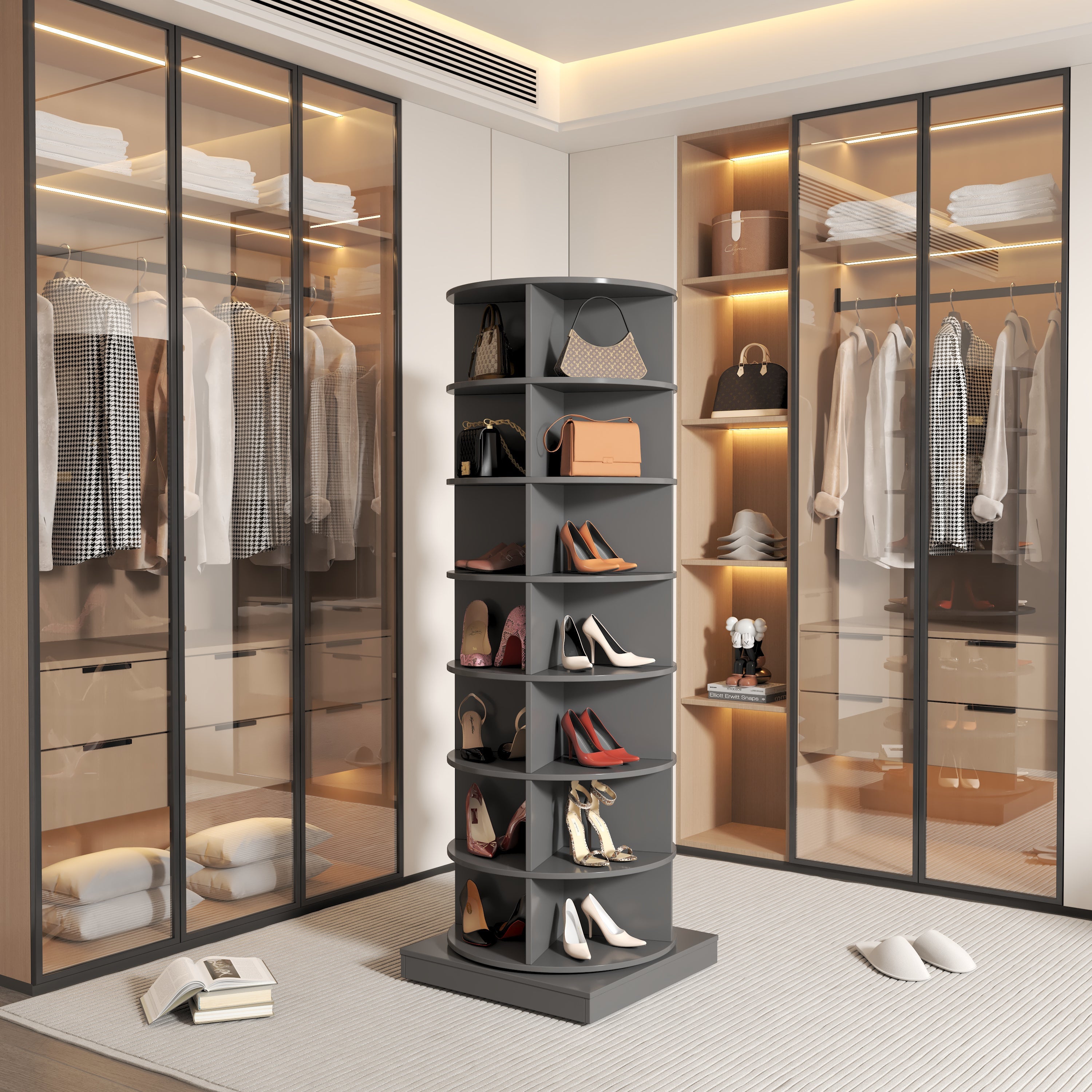 Modern 360° Rotating Shoe Cabinet 6/7 Layers Space Saver