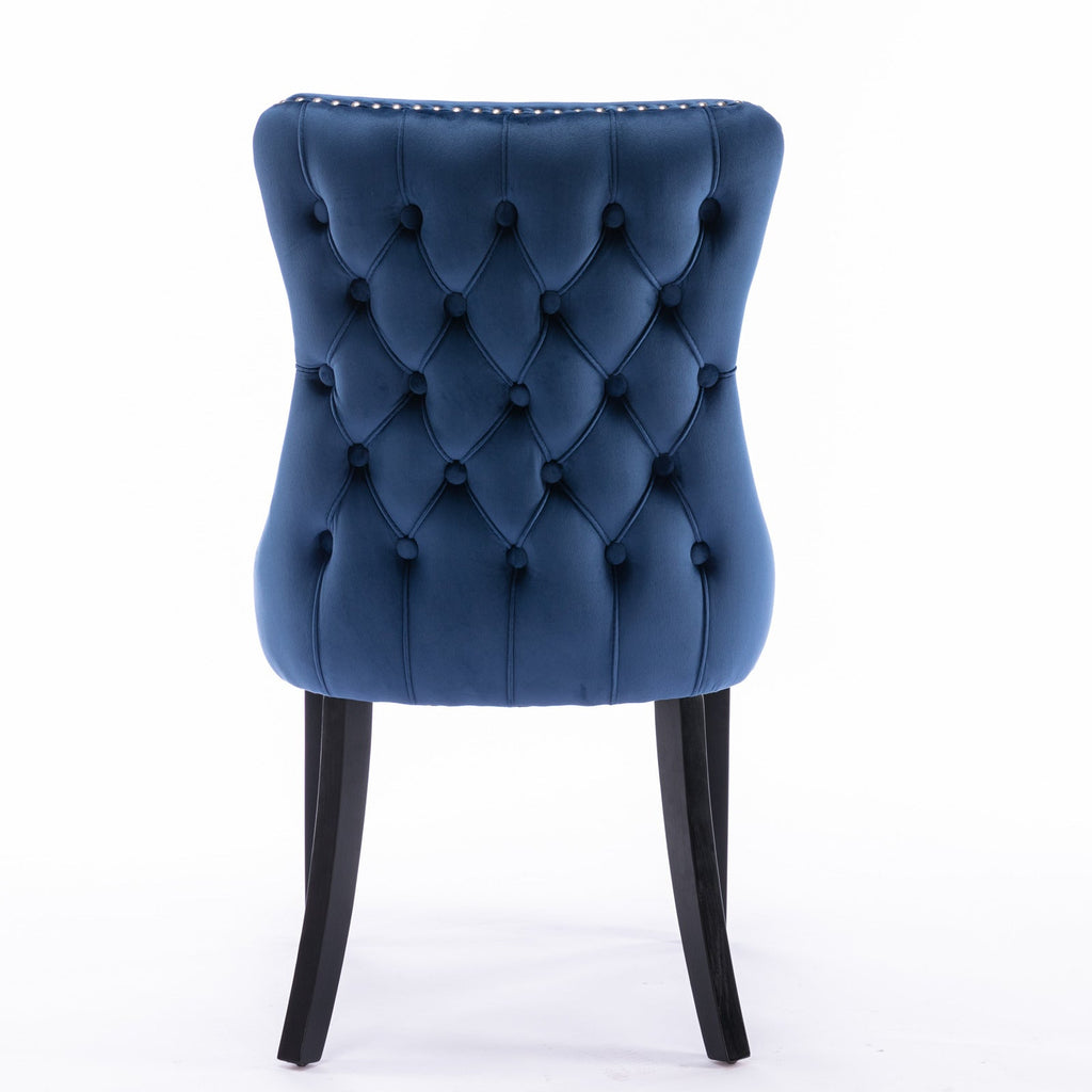 Modern Velvet Upholstered Wing-Back Dining Chairs (Set of 2)