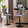 Modern Swivel Velvet Barstools Adjusatble Seat (Set of 2)