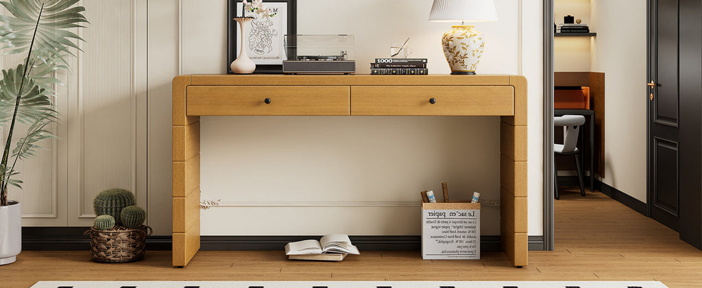 Wooden Entryway Table with 2 Drawers