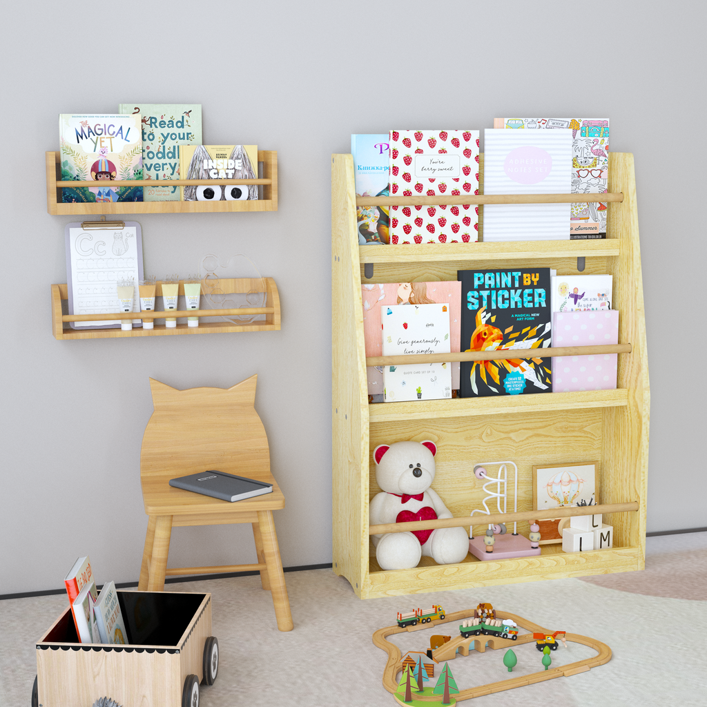 3 Tier Montessori Kids Book Display Rack