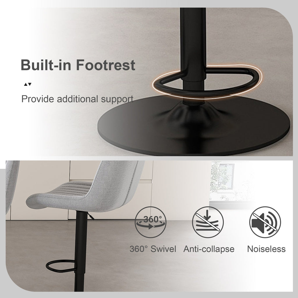 Swivel Bar Stools with Adjustable Height (Set of 2)