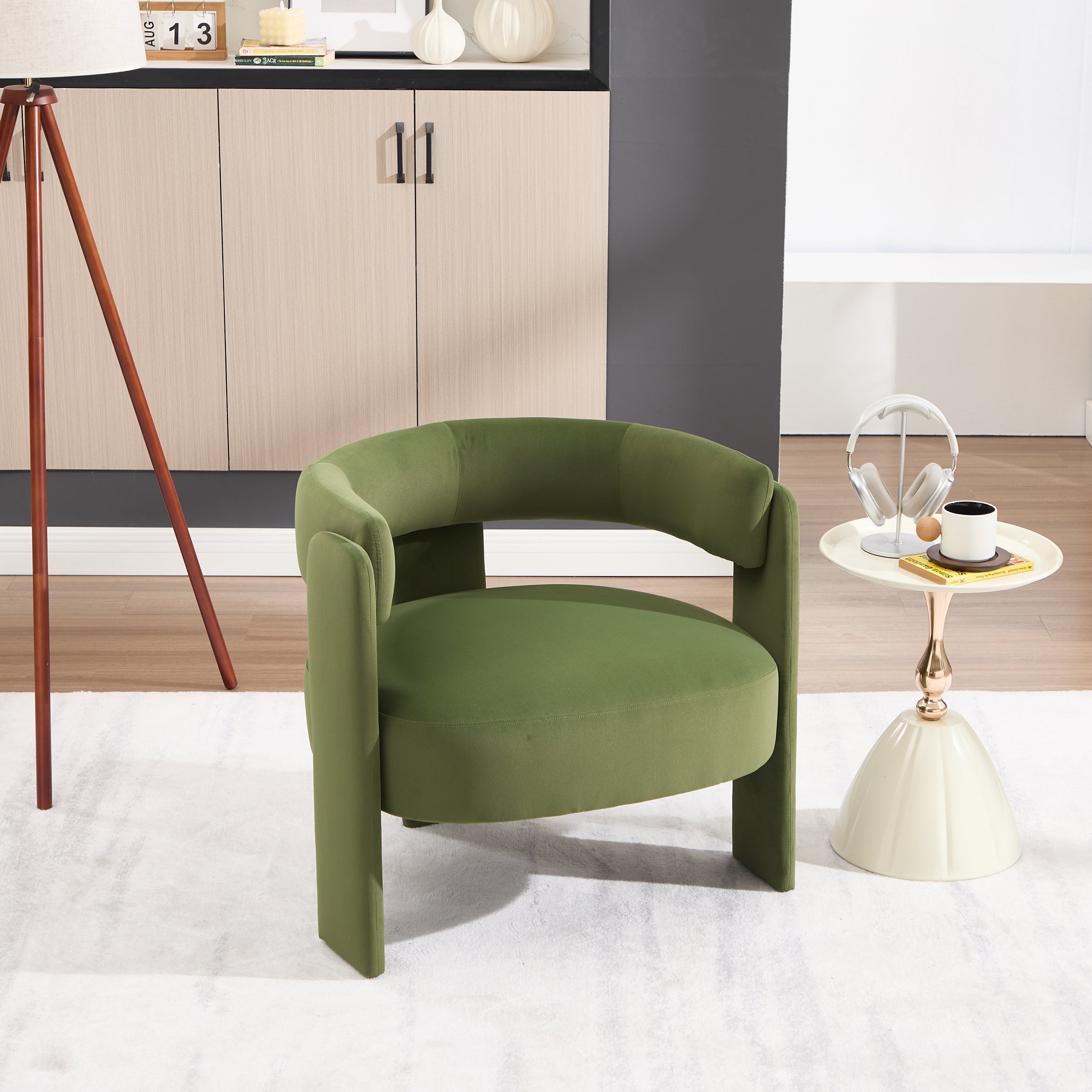 Mid-Century Velvet Comfy Single Sofa Accent Chair