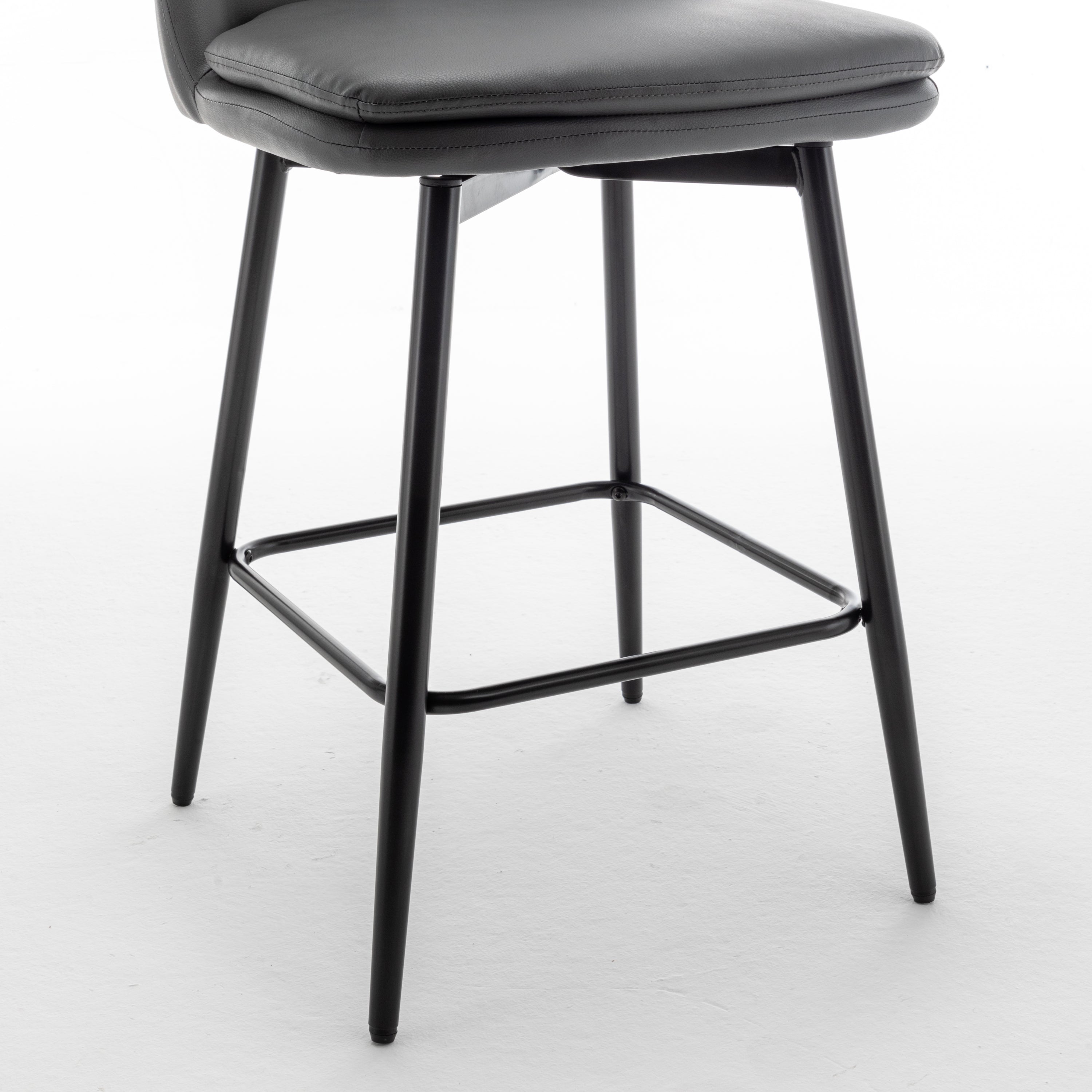 Linen/PU 360° Swivel Barstools (Set of 2)