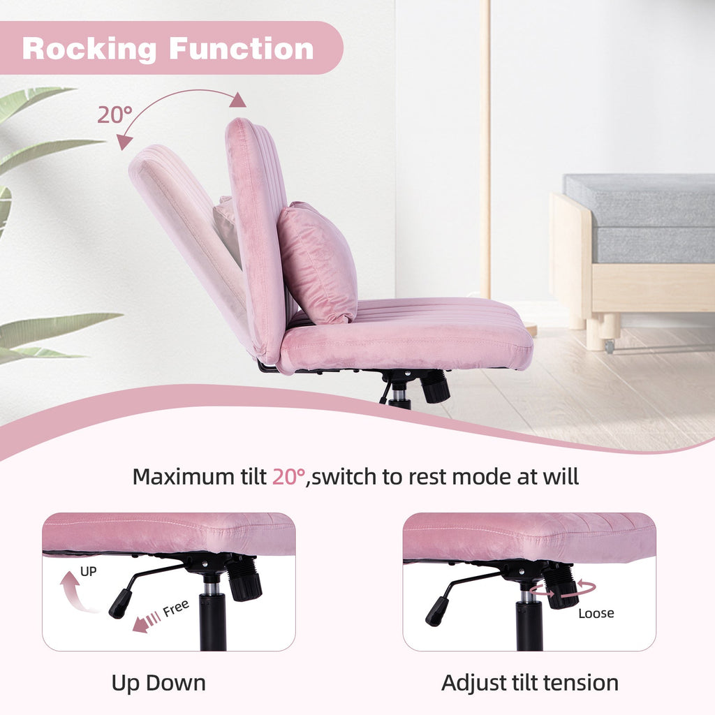 Criss Cross Armless Office Chair with Wheels
