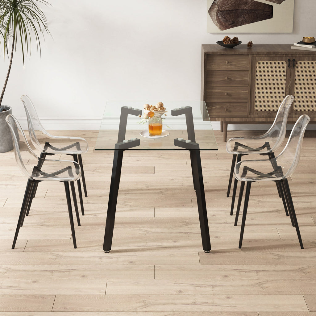 Modern Minimalist Transparent Metal Dining Chairs