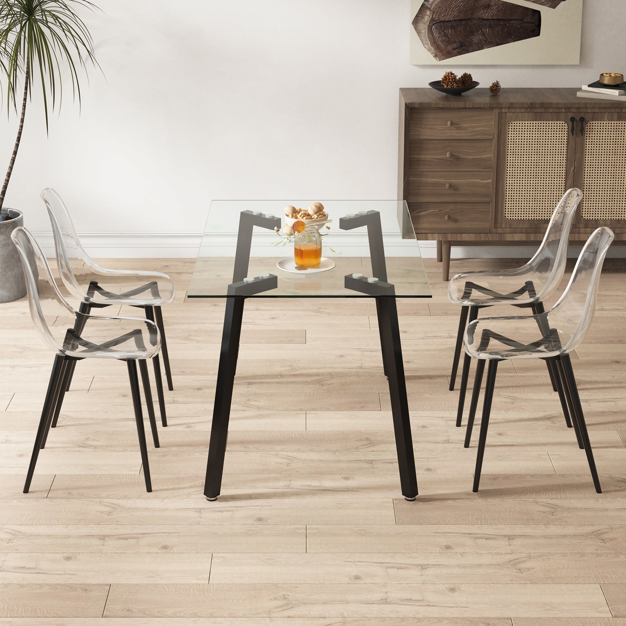 Modern Minimalist Transparent Metal Dining Chairs