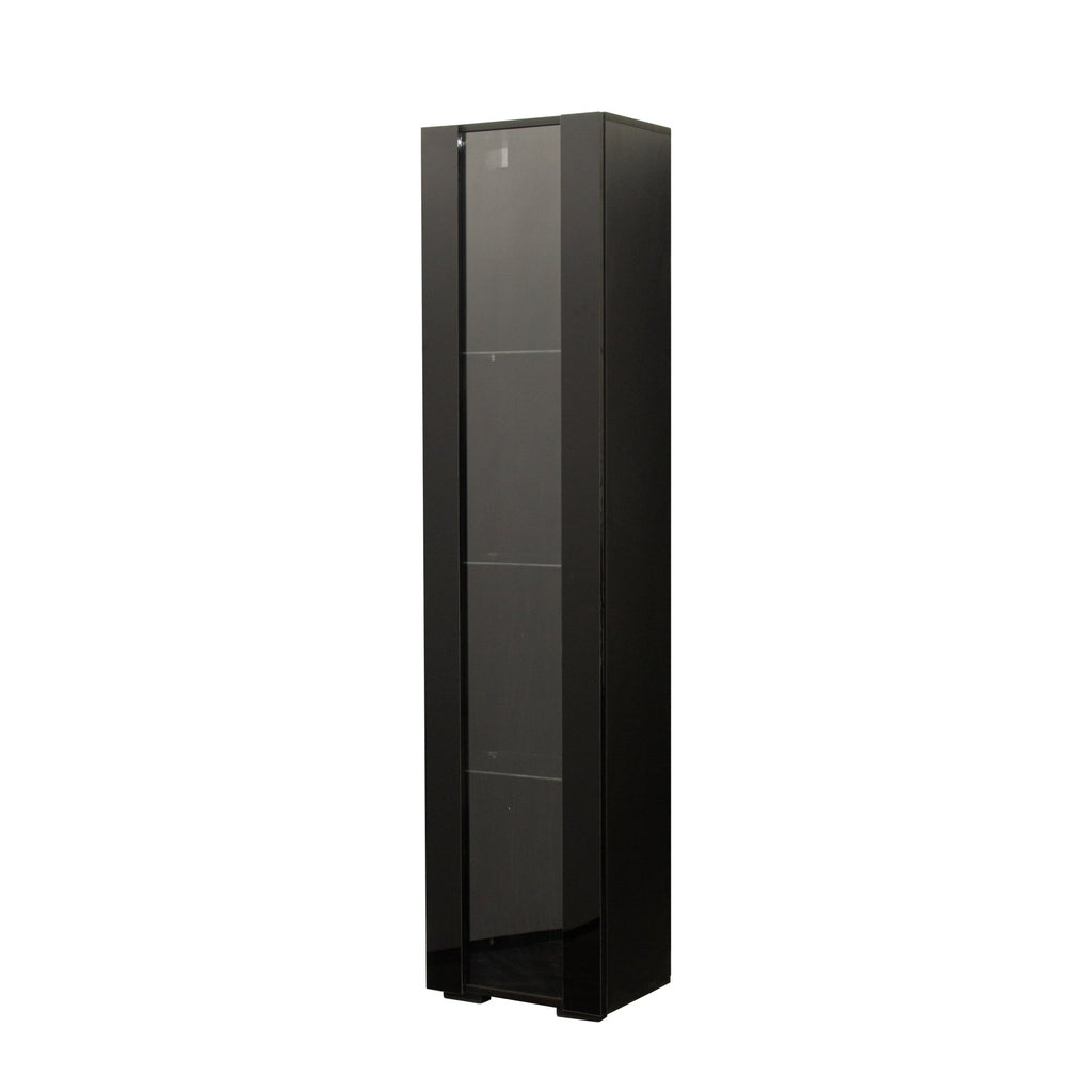 Black Side Cabinet with Aluminum Strip Lamp