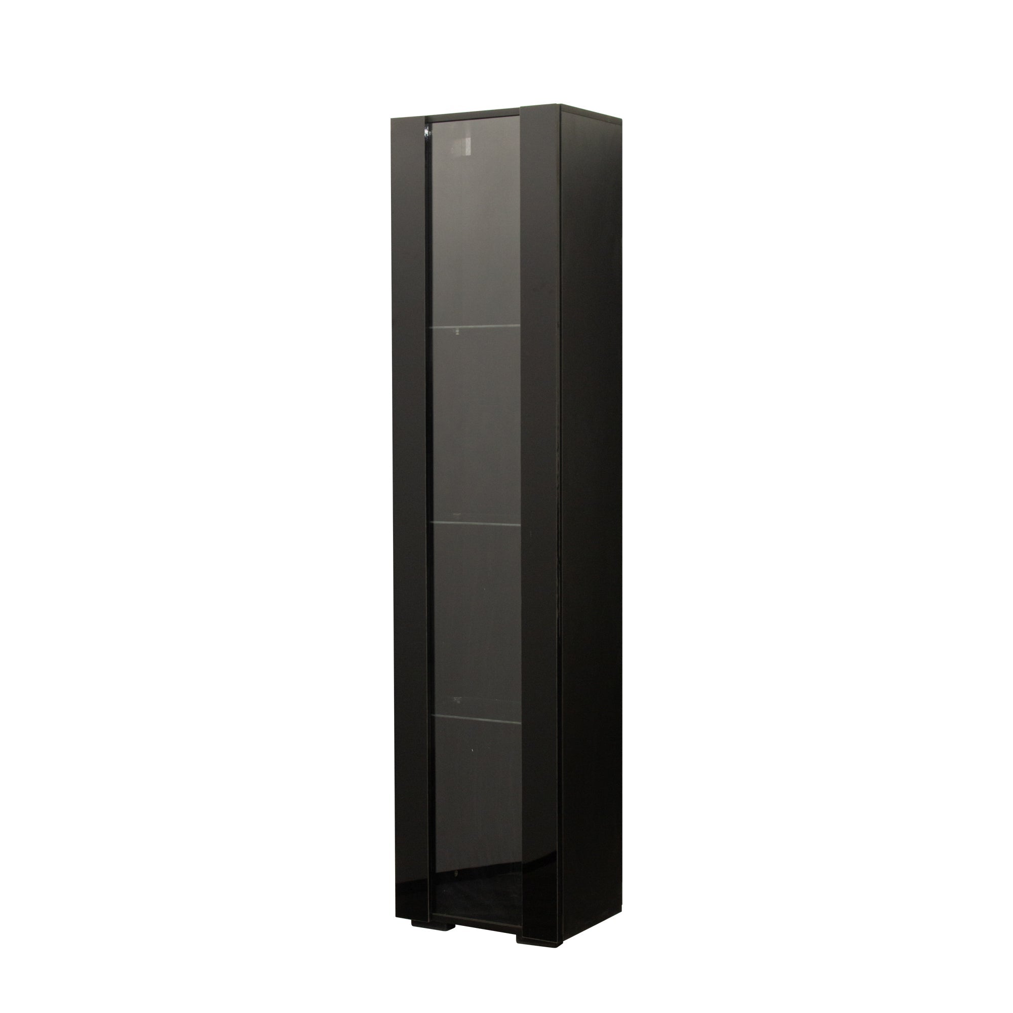 Black Side Cabinet with Aluminum Strip Lamp