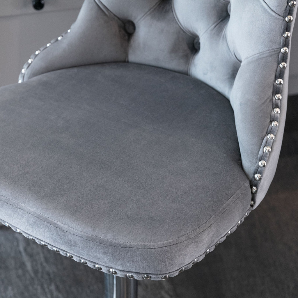 25-33 Inch Modern Velvet Swivel Barstools (Set of 2)