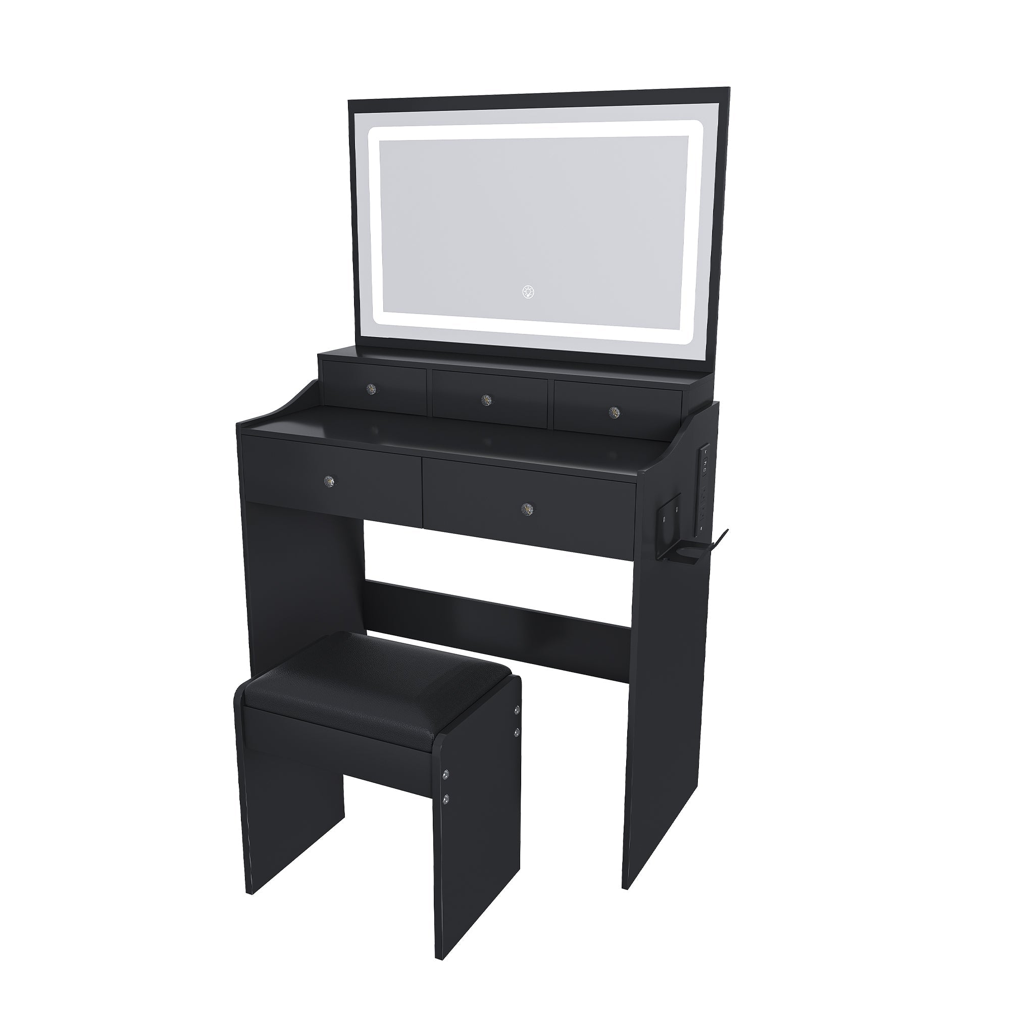 Modern Makeup Vanity Set with Power Outlet