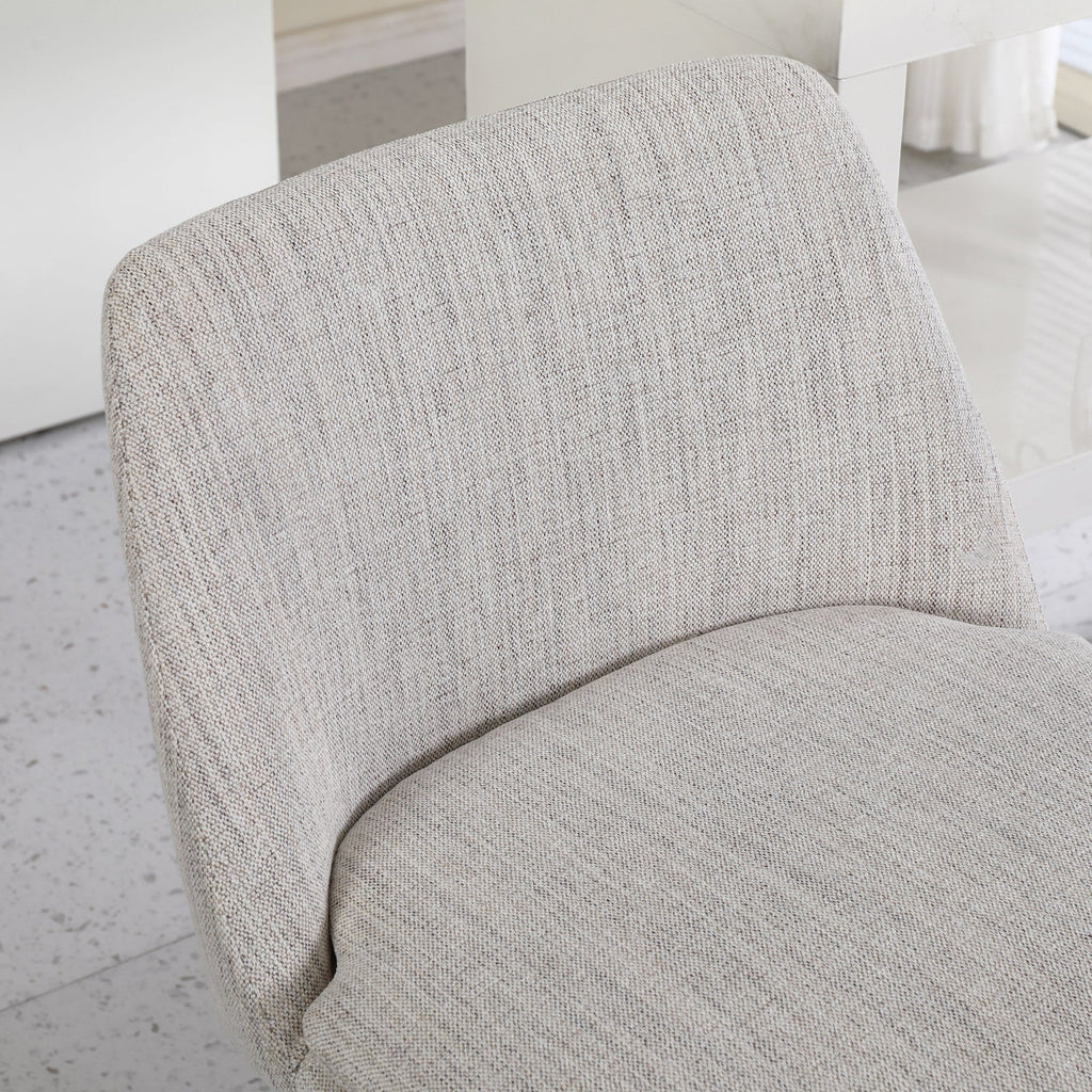 Linen/PU 360° Swivel Barstools (Set of 2)