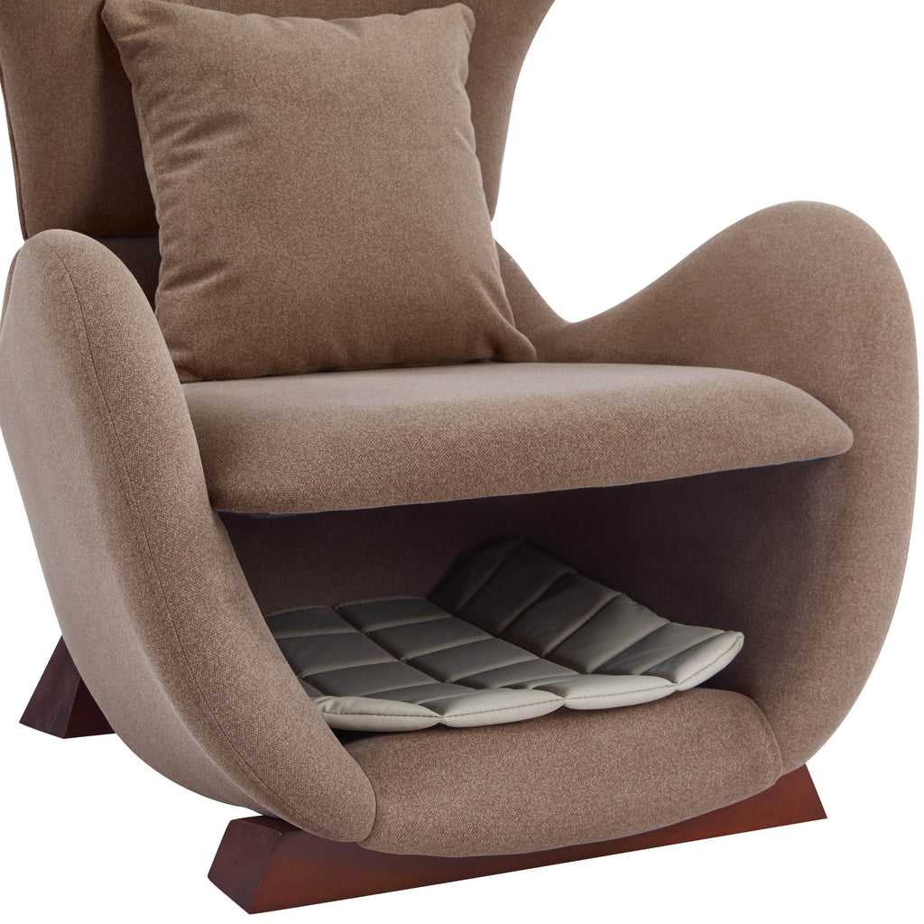 Modern Brown Polyester Accent Chair with Pet/Storage Space