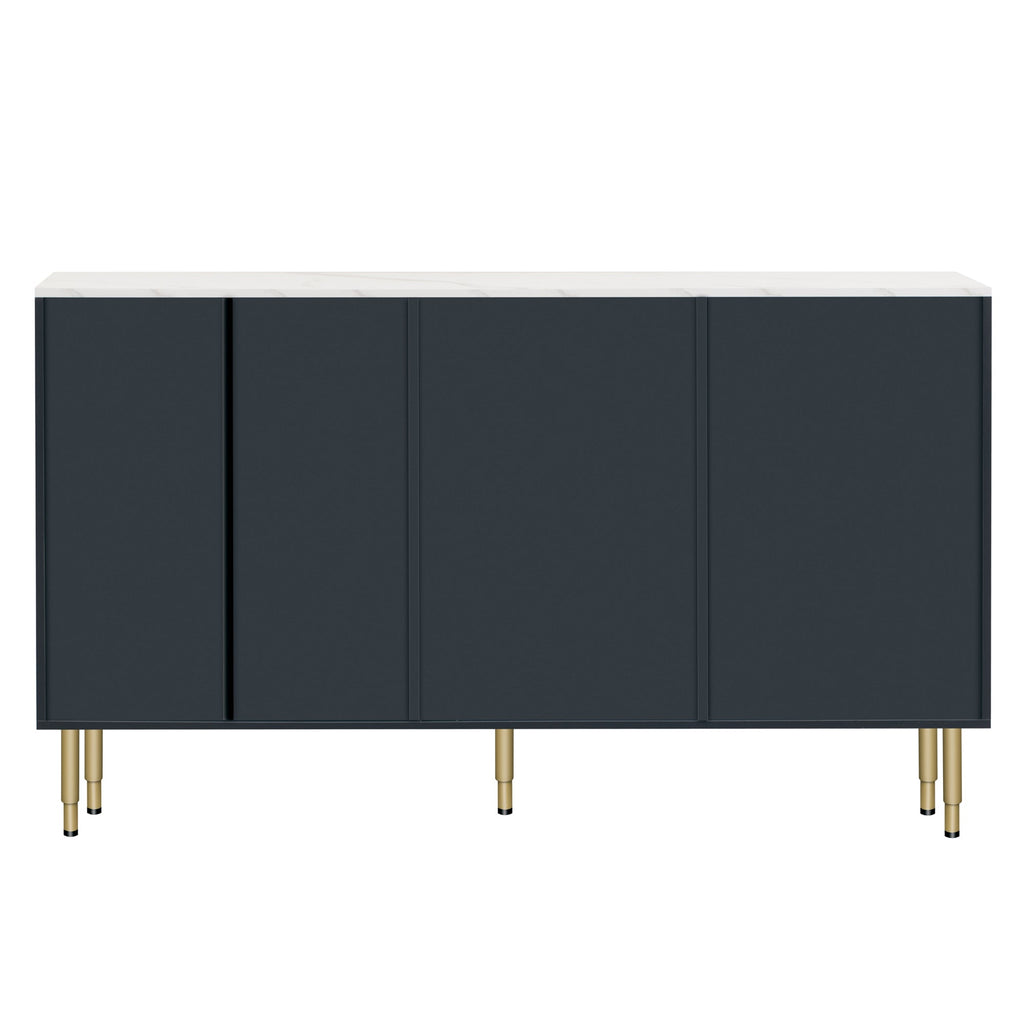 Modern Sideboard MDF Buffet Cabinet with Marble Sticker Tabletop