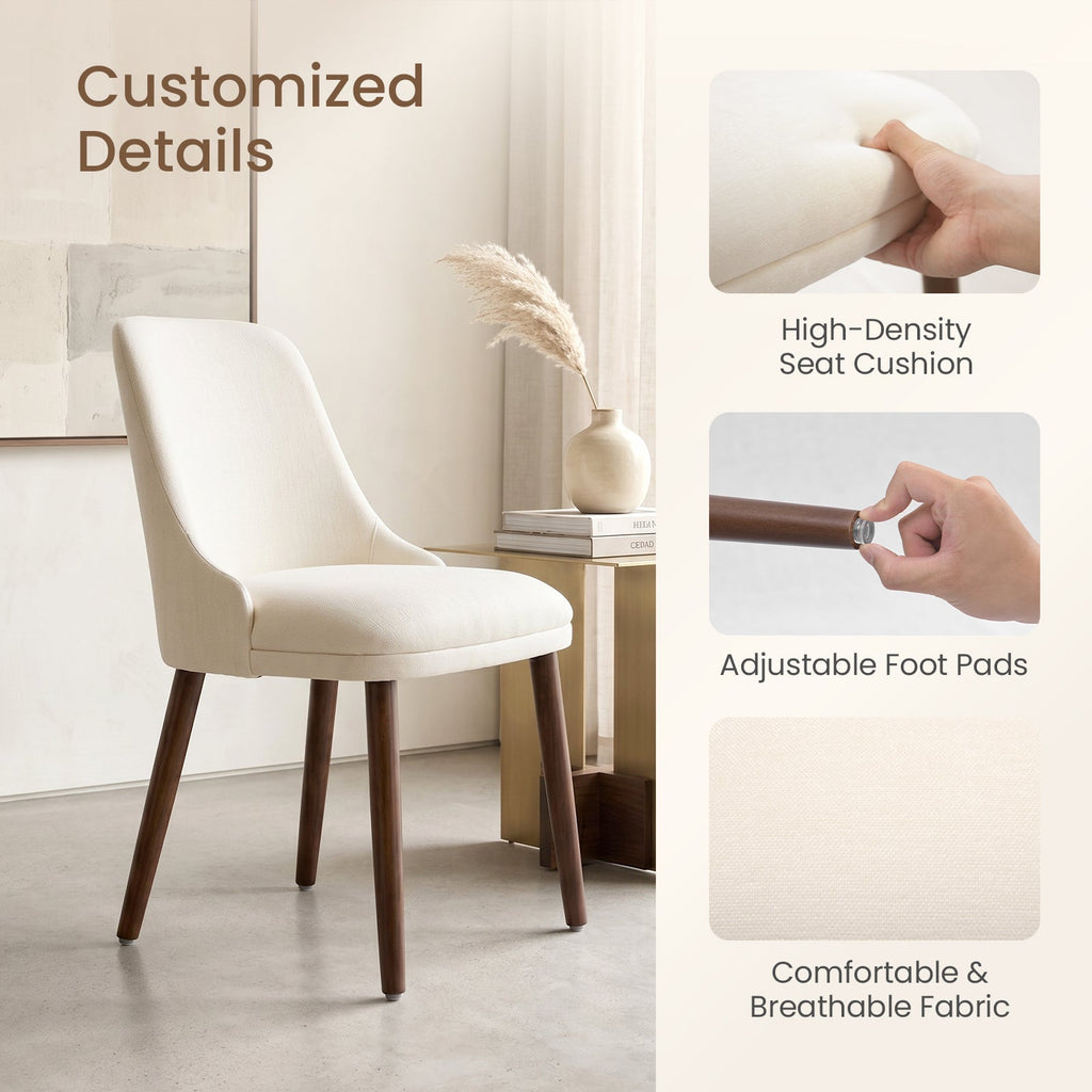Firmoz Modern Soft Chenille Upholstered Side Chair Dining Chairs