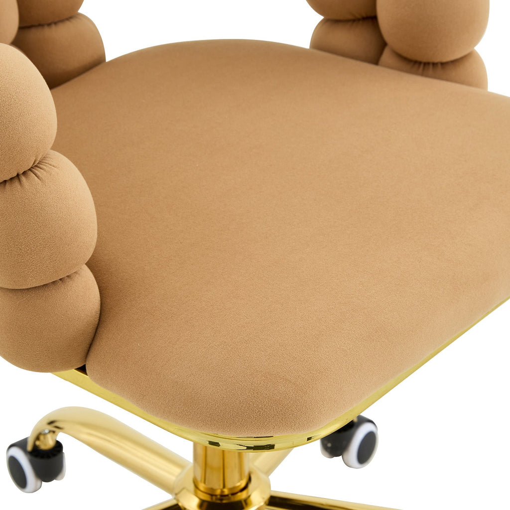 Coloful Modern Velvet Adjustable Swivel Desk Chair with Bubble Back