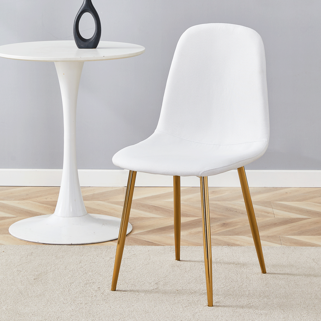 Luxury Simple Chair Black Linen Dining Chair  (Set of 4)