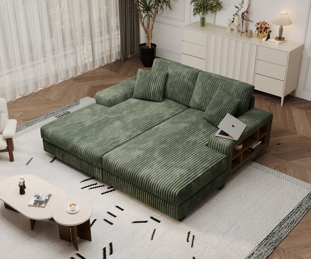 Convertible Sleeper Sectional Sofa with Storage