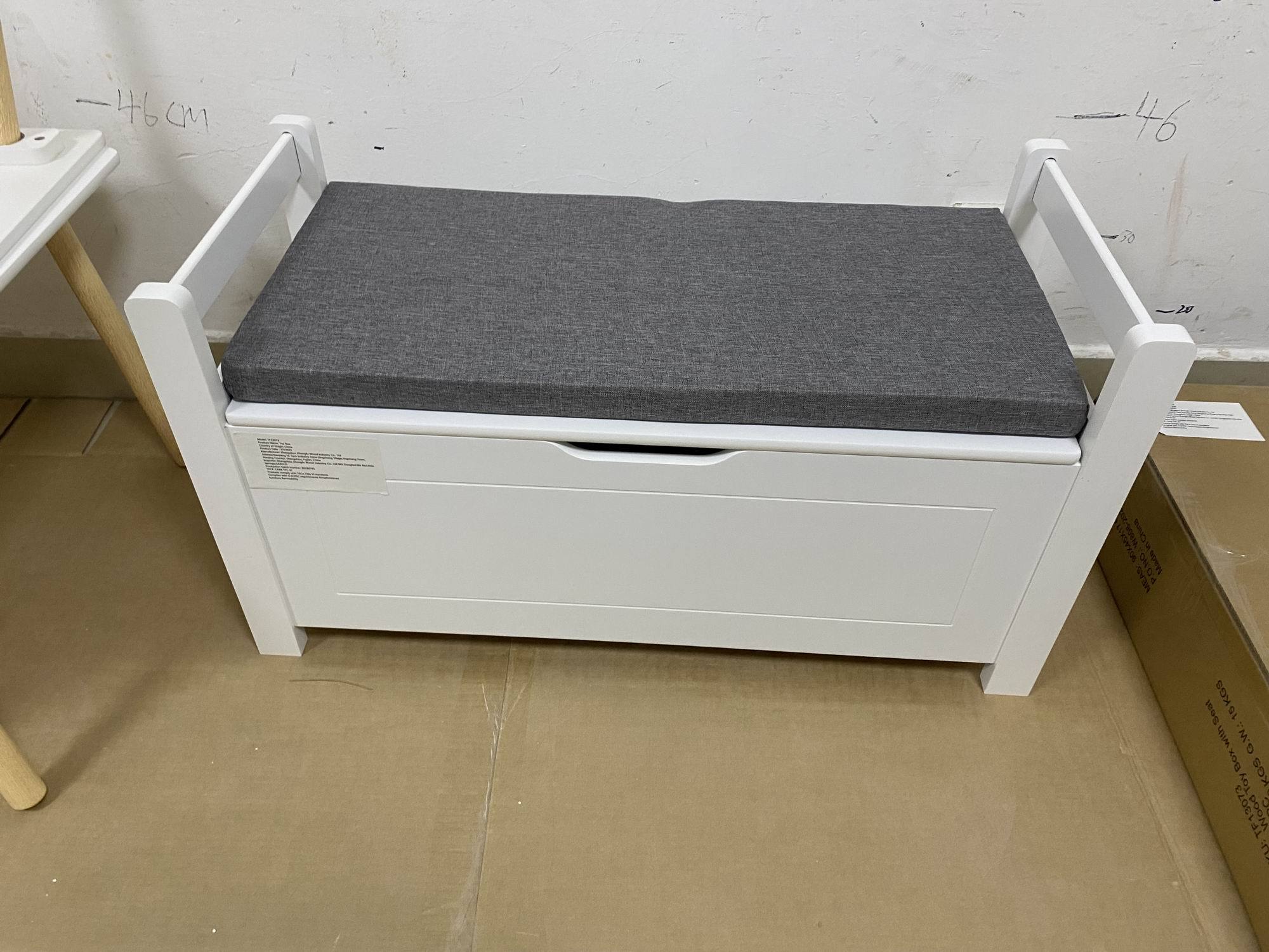 Kids Toy Box Chest Large Storage Cabinet with Cushion Seat