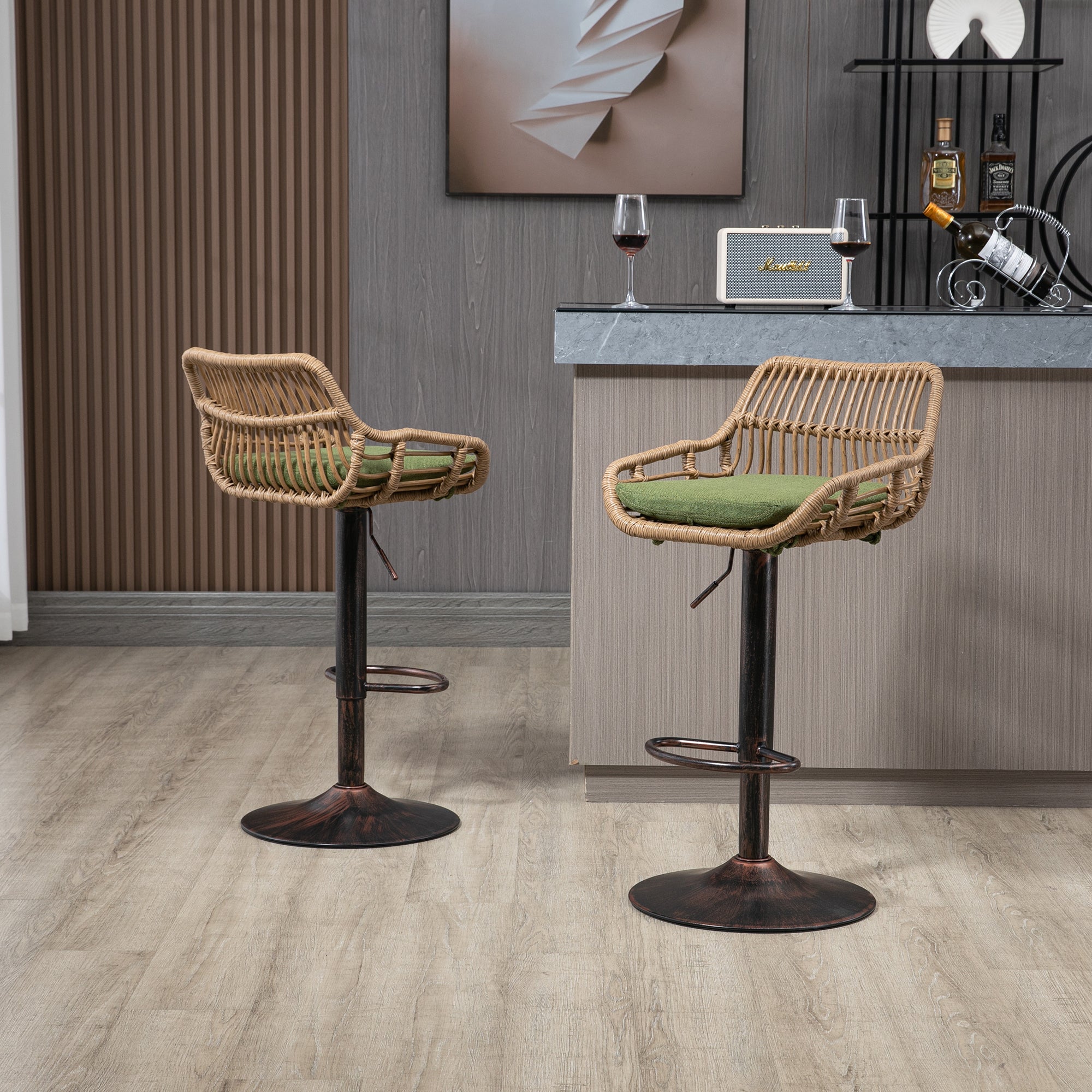 Modern Swivel Bar Stools (Set of 2)