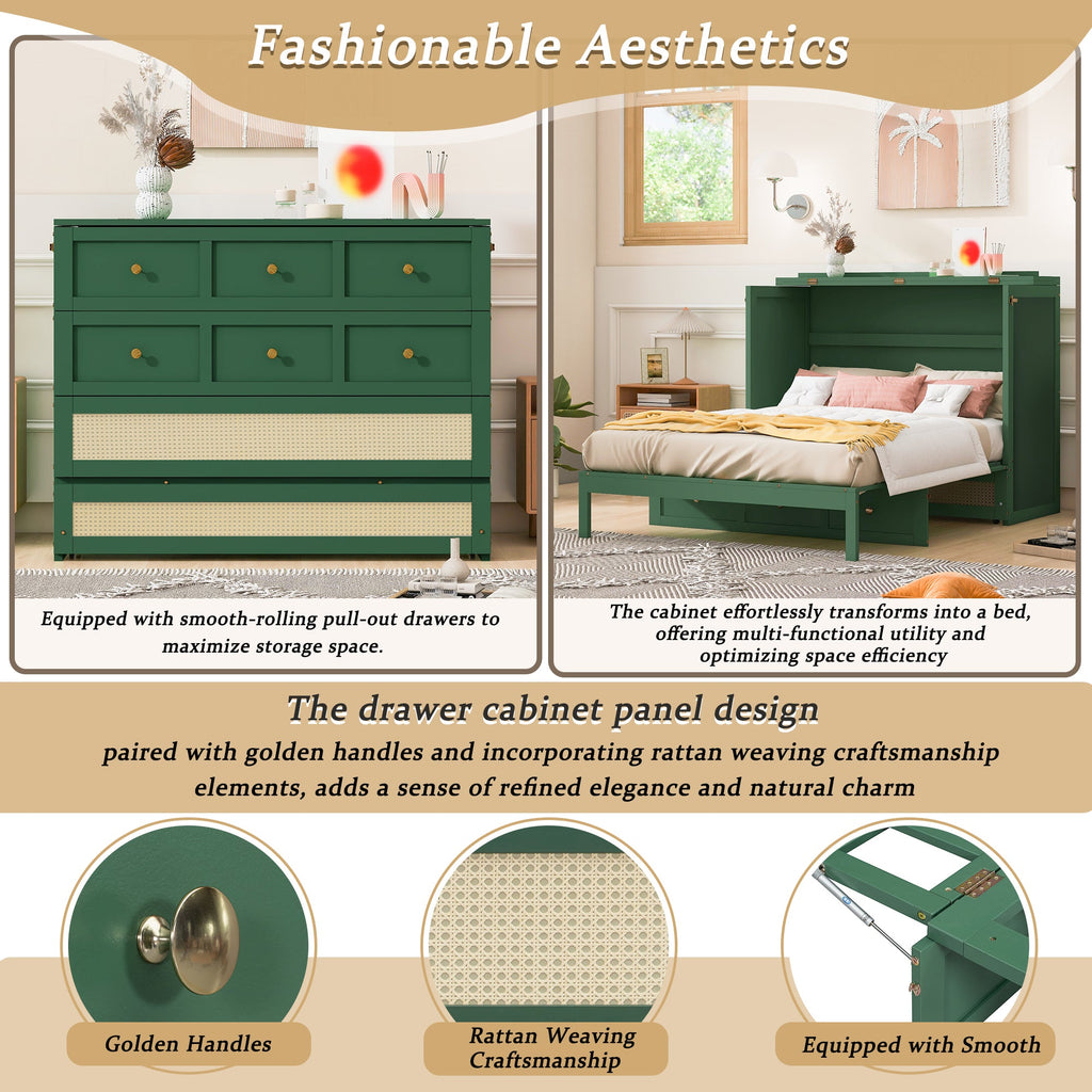 Full Size Murphy Bed with Large Drawers