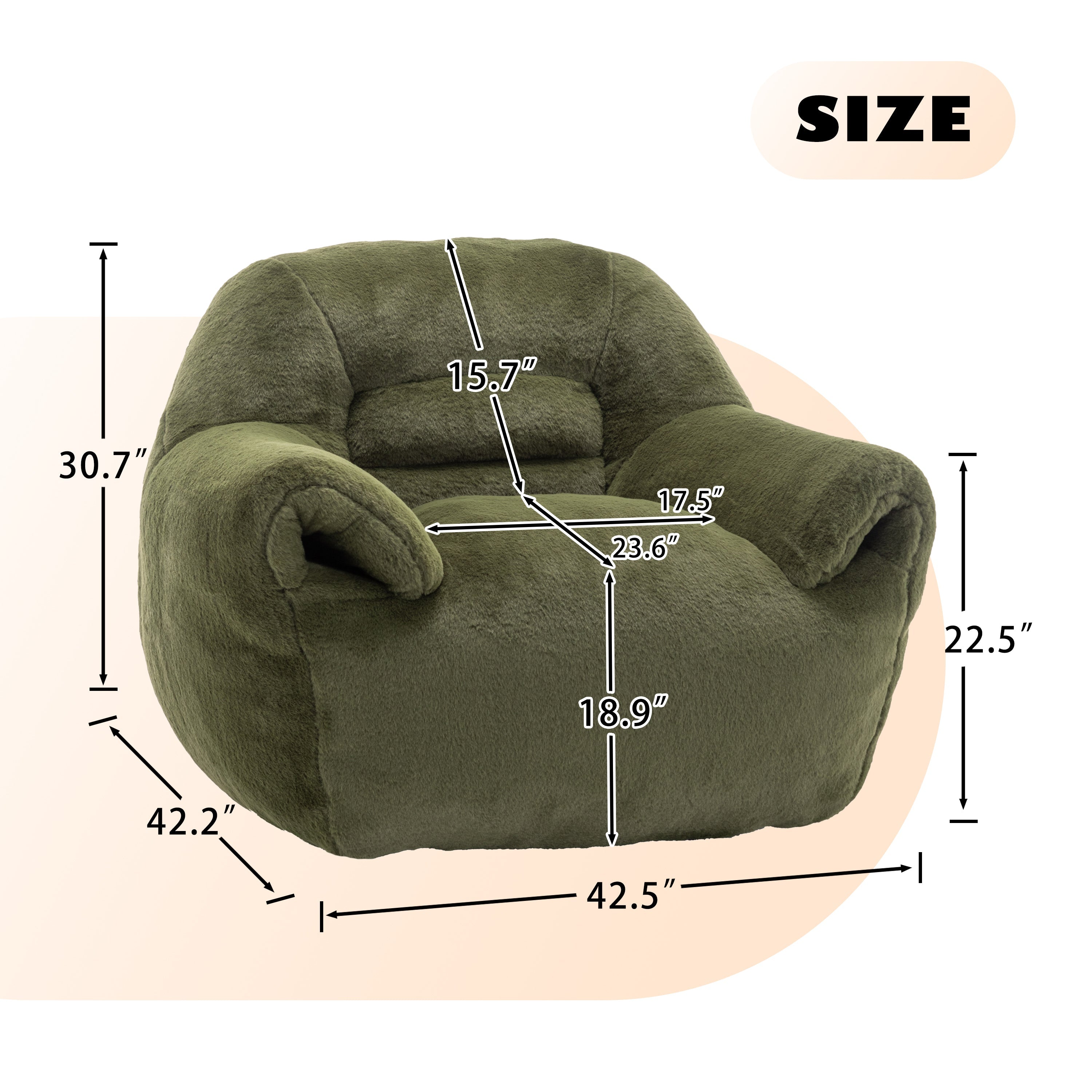 Comfy Bean Bag Sofa with Back Support
