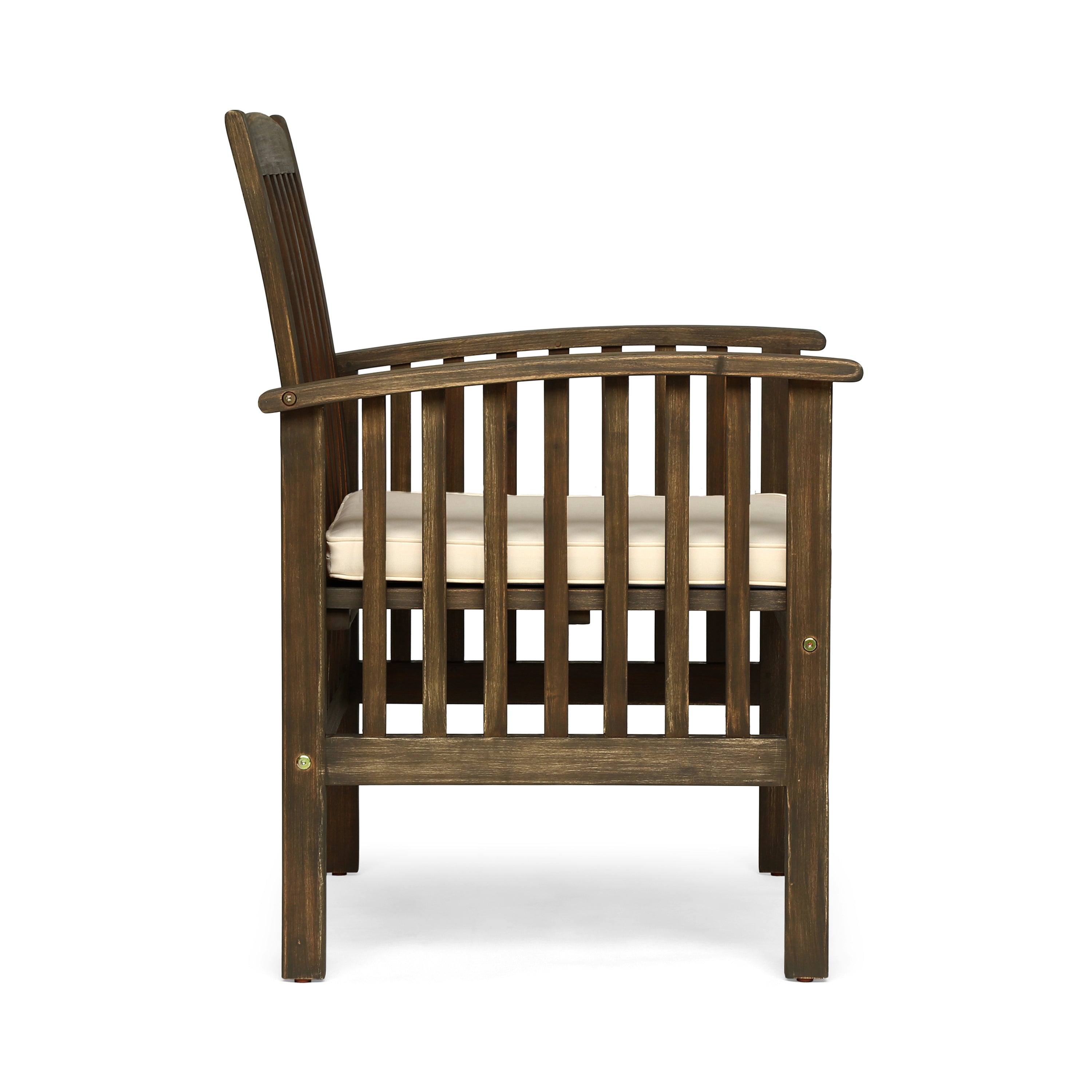 Outdoor 2PCS Acacia Wood Dining Chair Set with Cushions