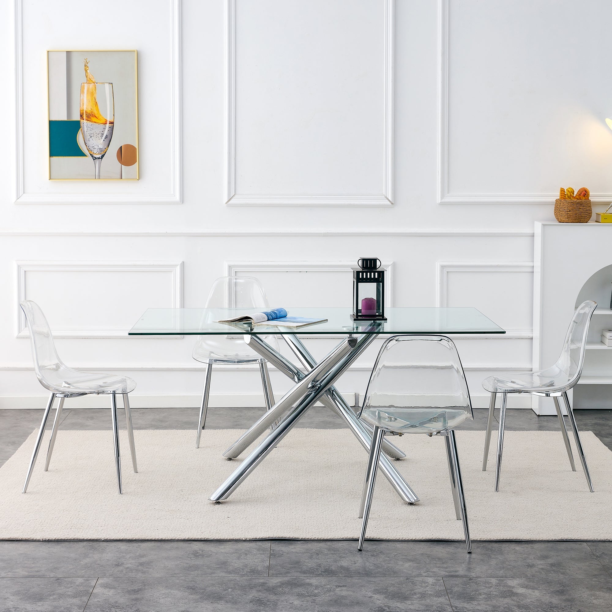Modern Minimalist Transparent Metal Dining Chairs