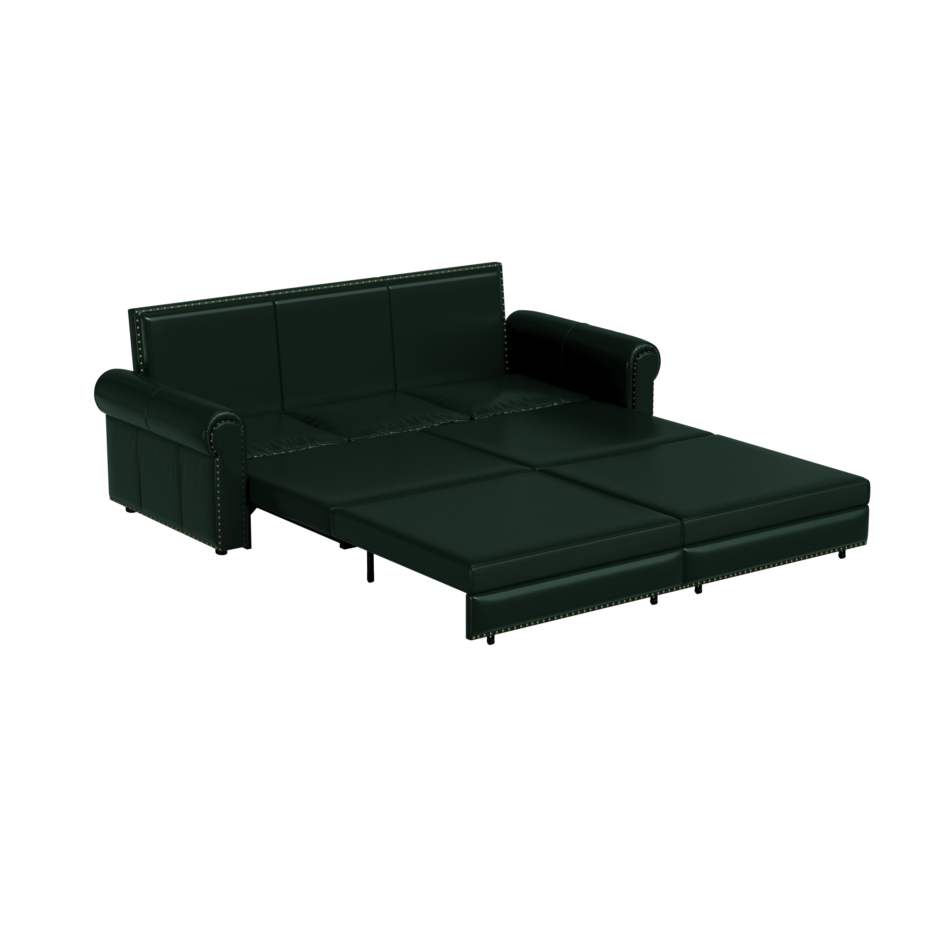 3-in-1 Faux Leather Convertible Sleeper Sofa Bed